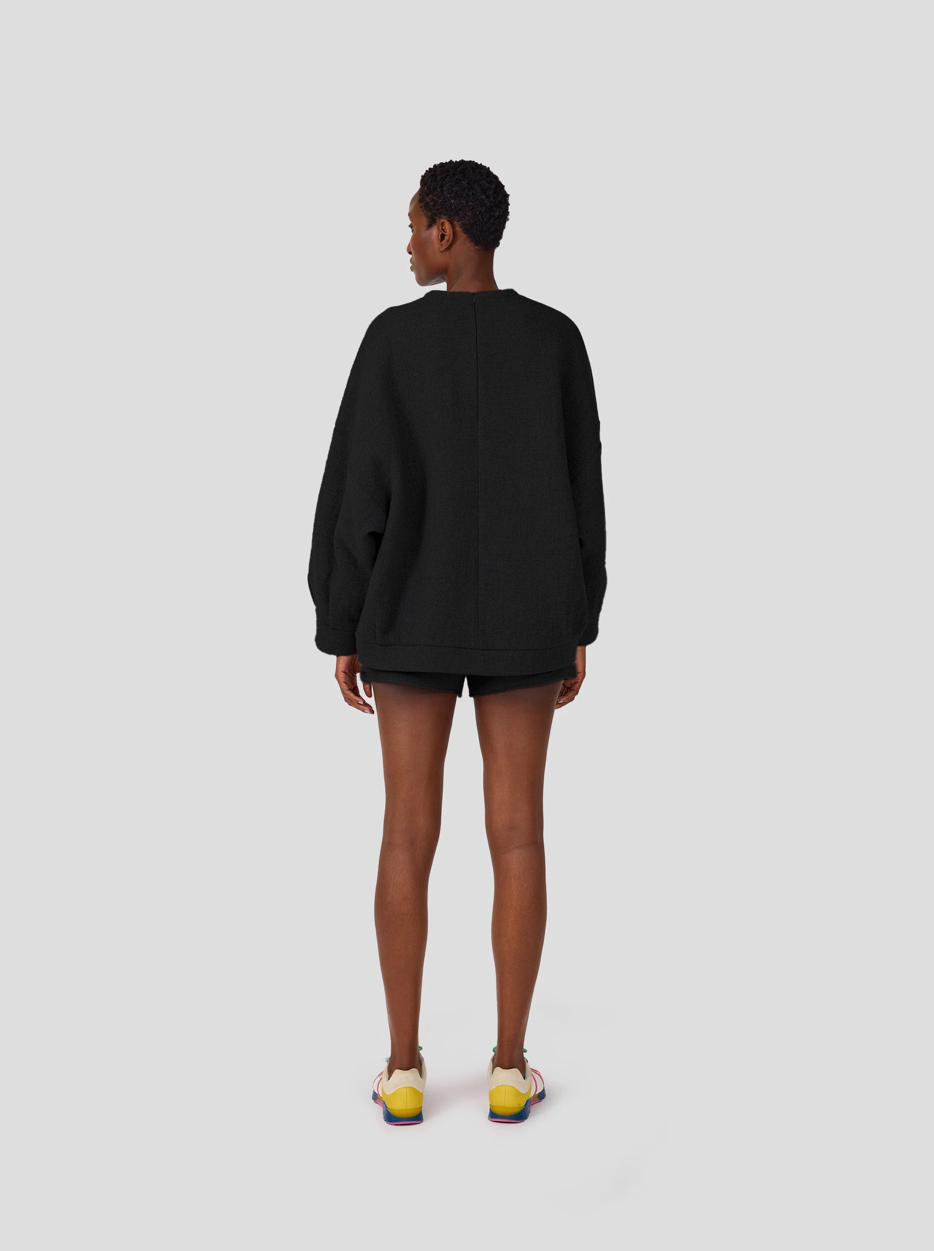 Spencer short in Black Woolen Cashmere