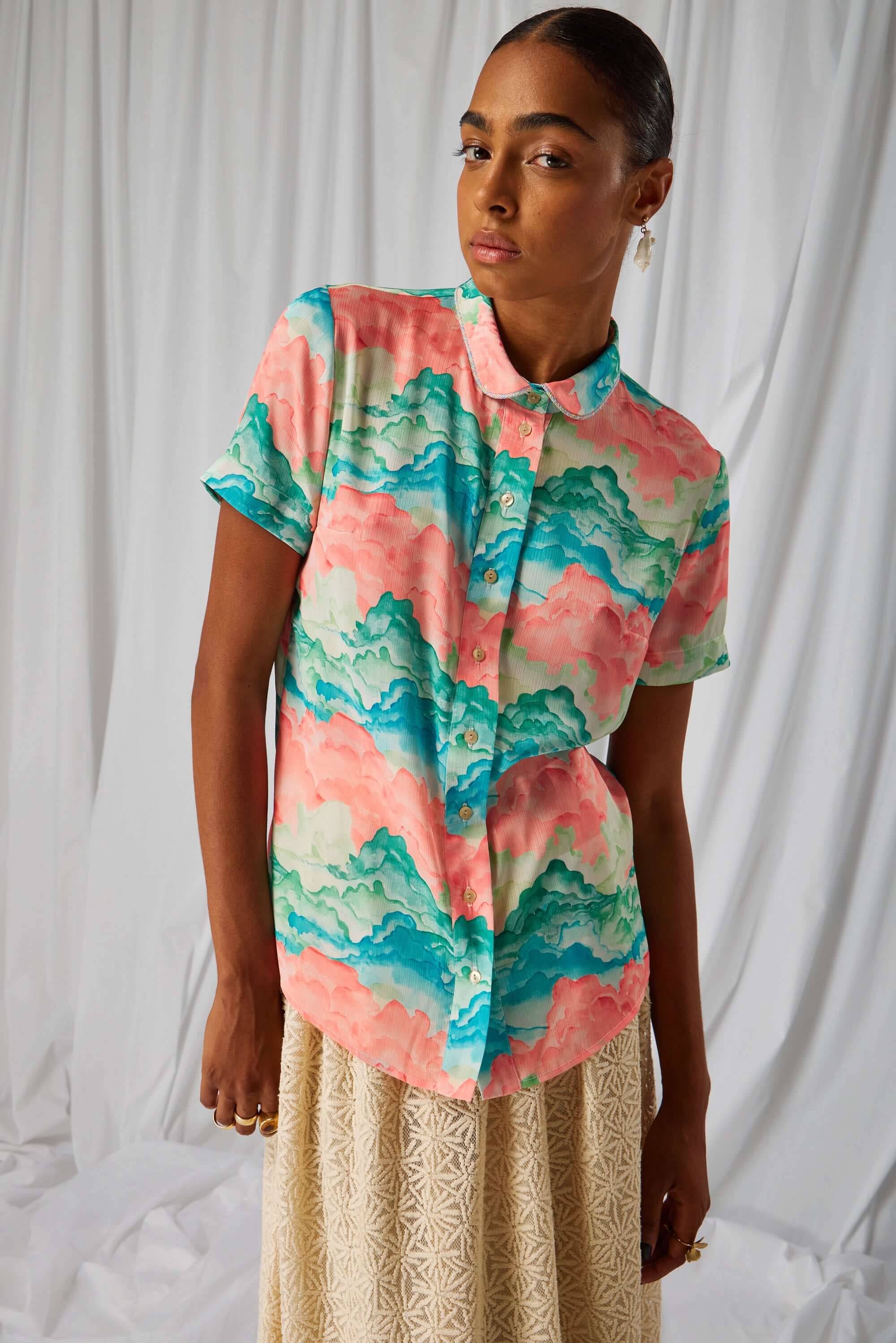 Doria shirt in Nuit Blanche print