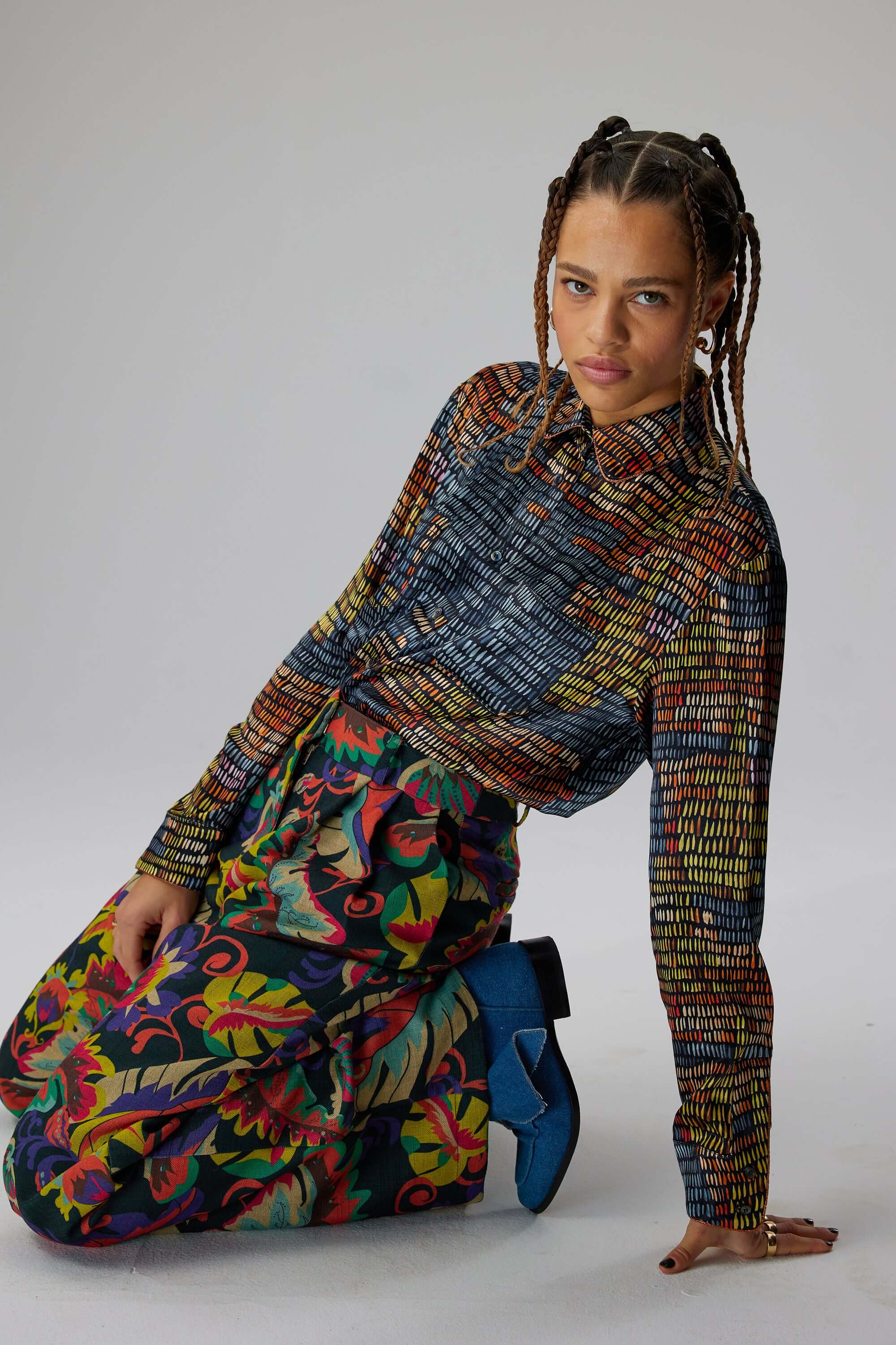 Dori shirt in Dark and Stormy print