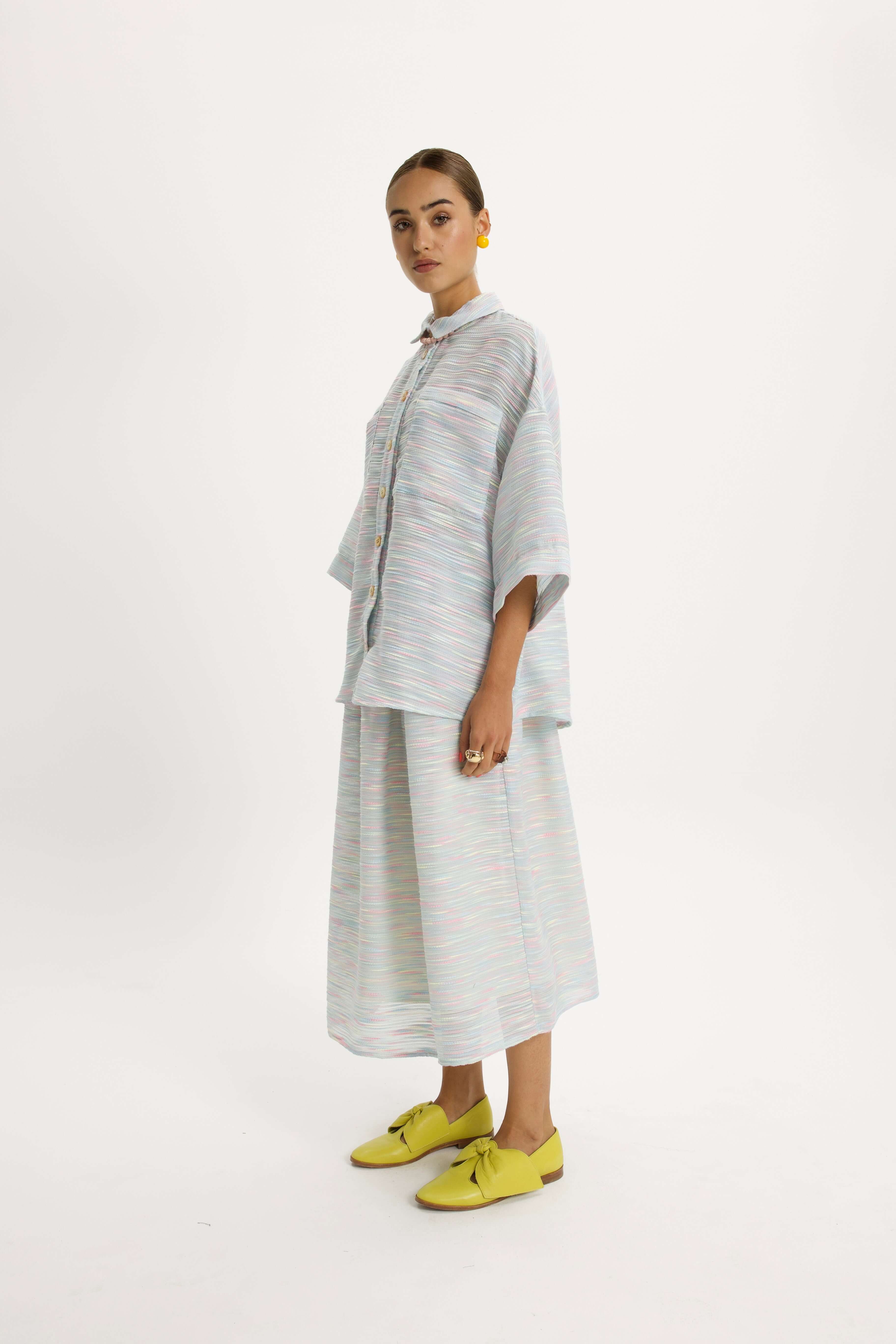 Astree Shirt in Woven Fabric Rainbow