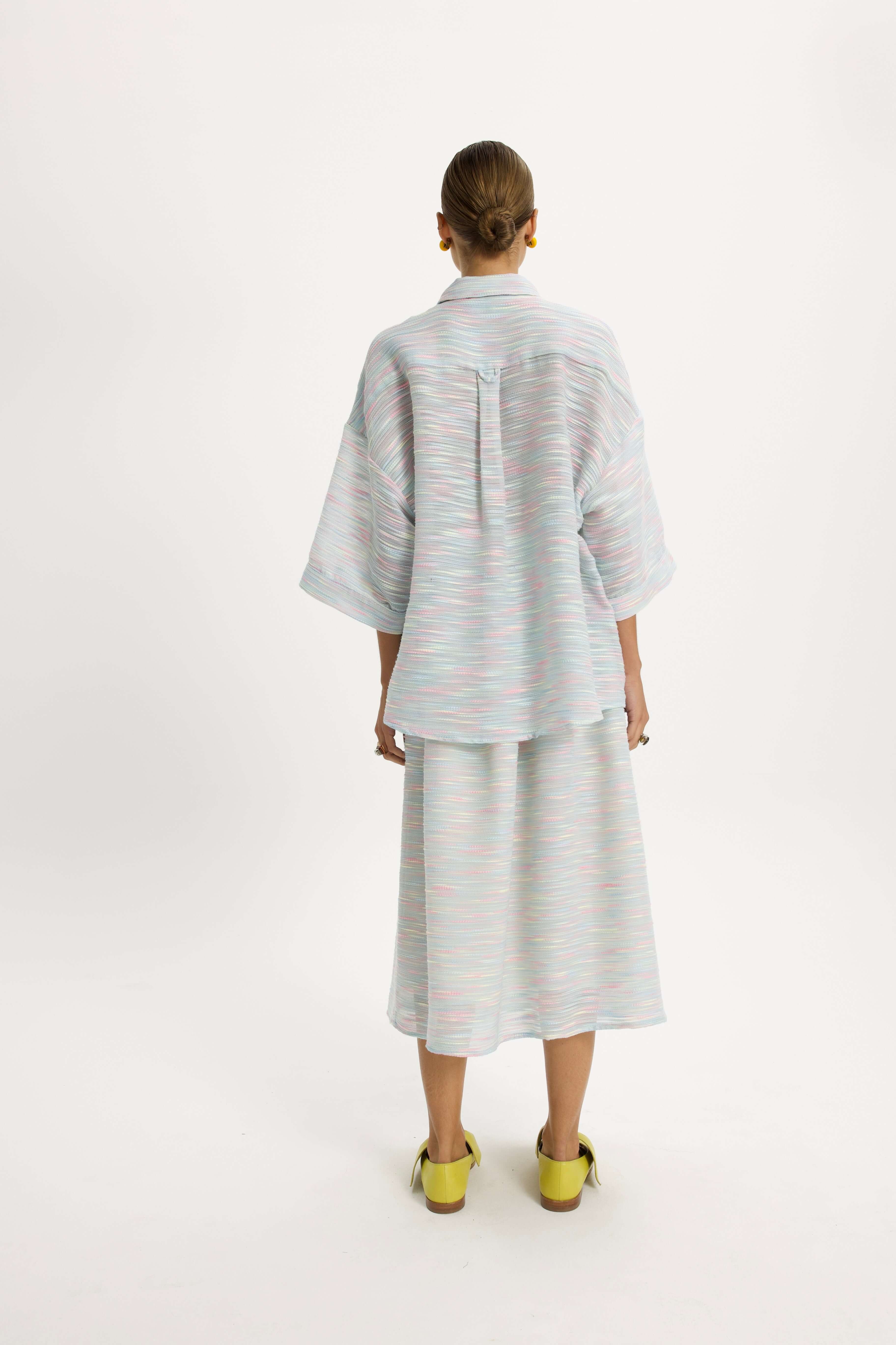 Astree Shirt in Woven Fabric Rainbow