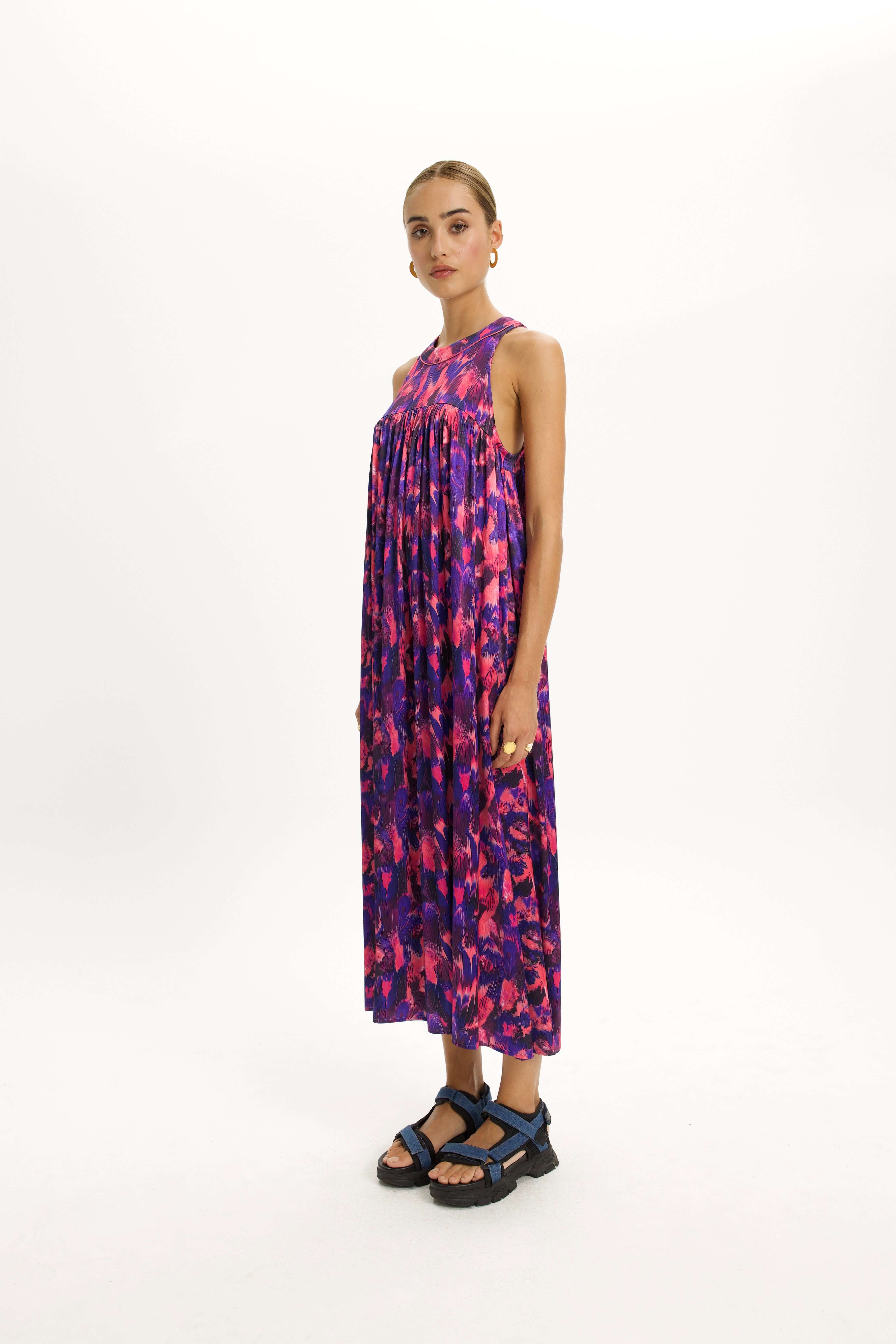Robe Stella en imprimé moucheté vibrant