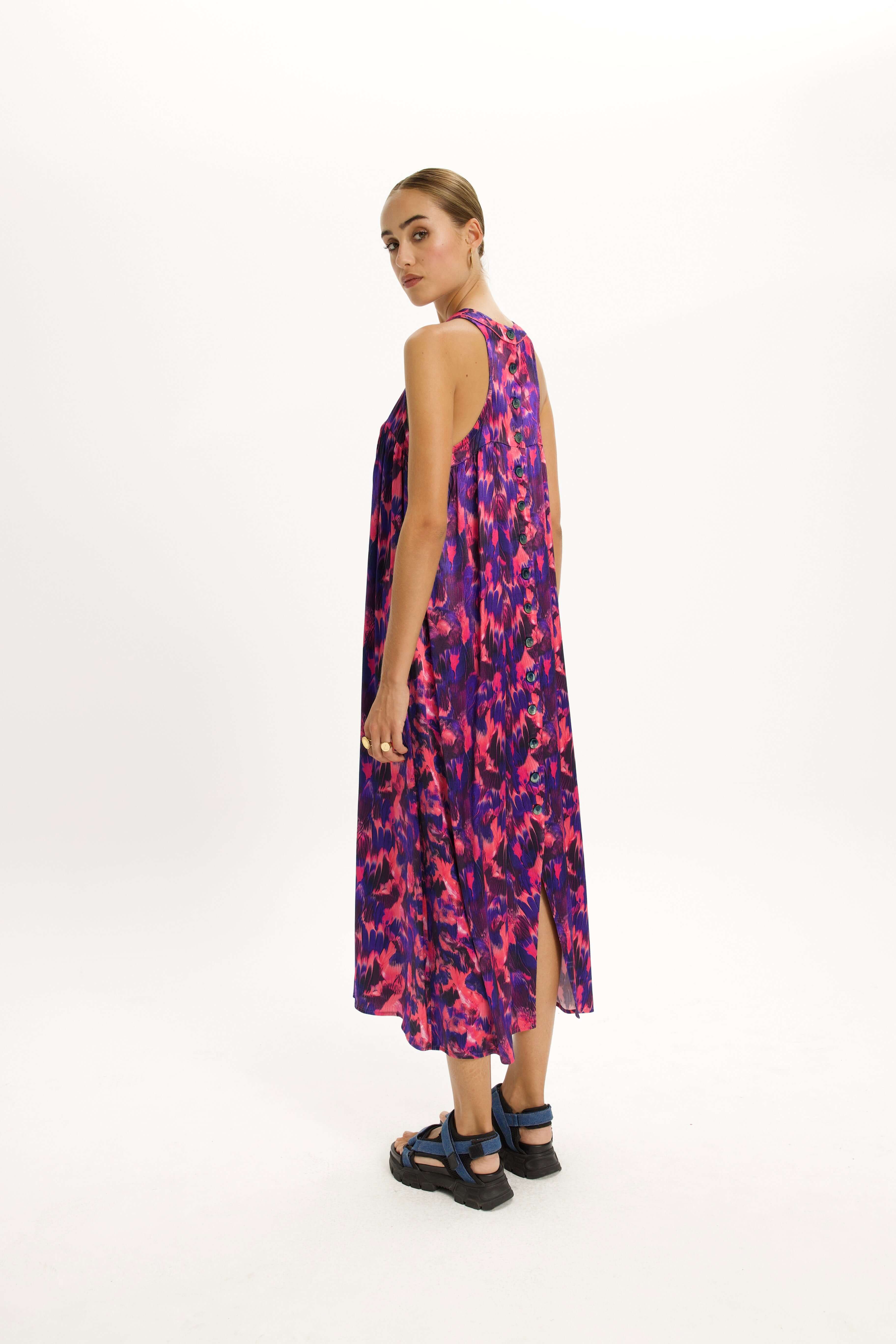 Robe Stella en imprimé moucheté vibrant