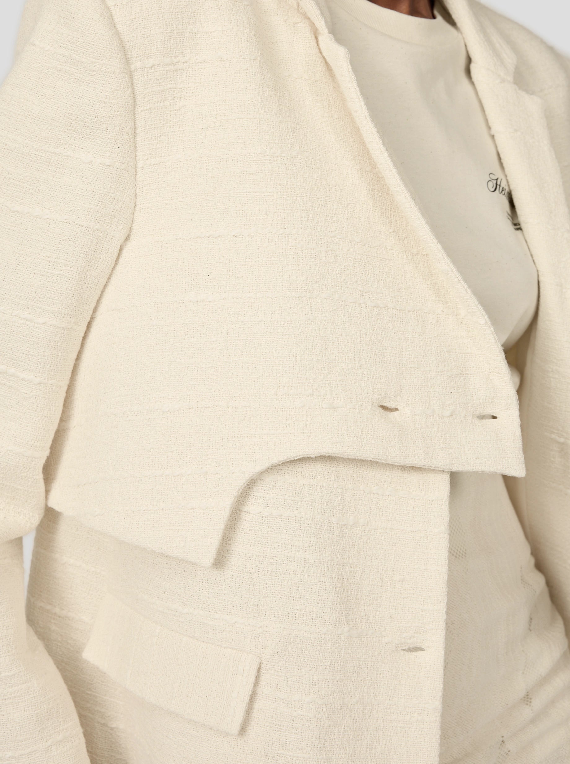 Angus Blazer In Ivory Jute Canvas