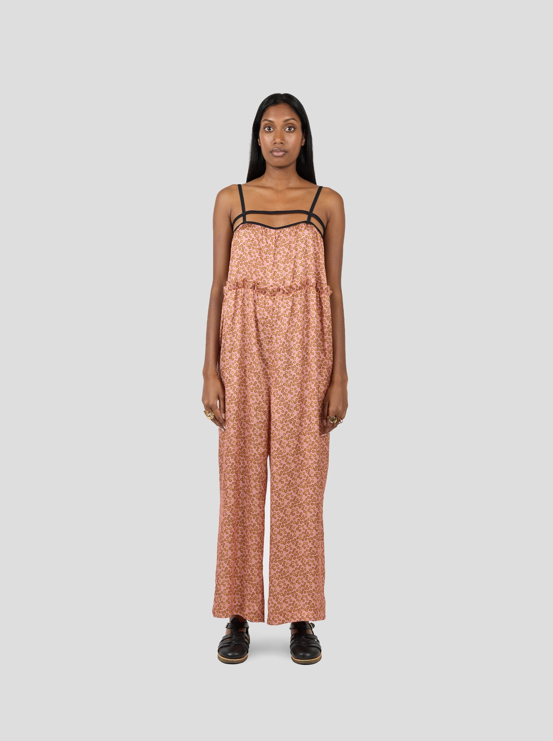 Arman Jumpsuit in Canyon Clay Messy Dots Print