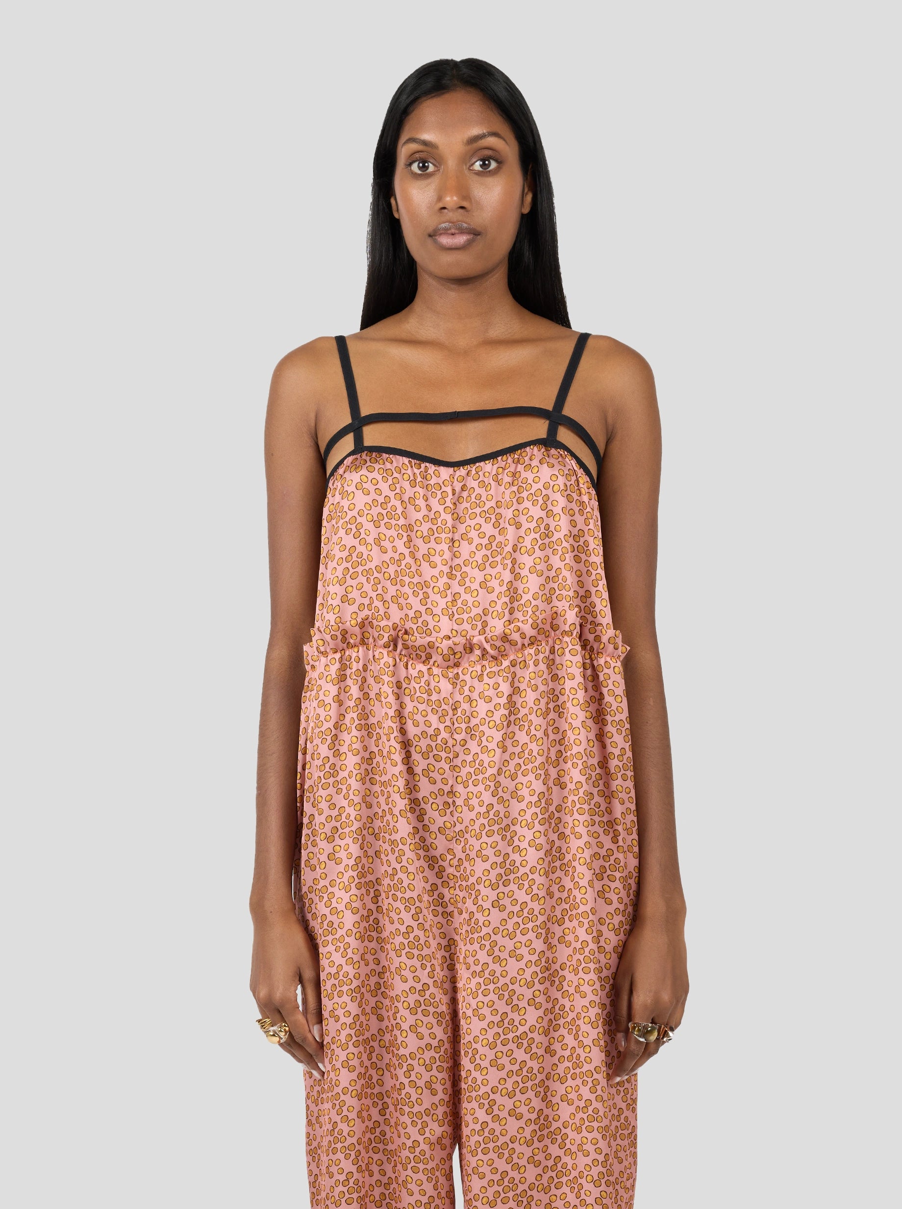 Arman Jumpsuit in Canyon Clay Messy Dots Print