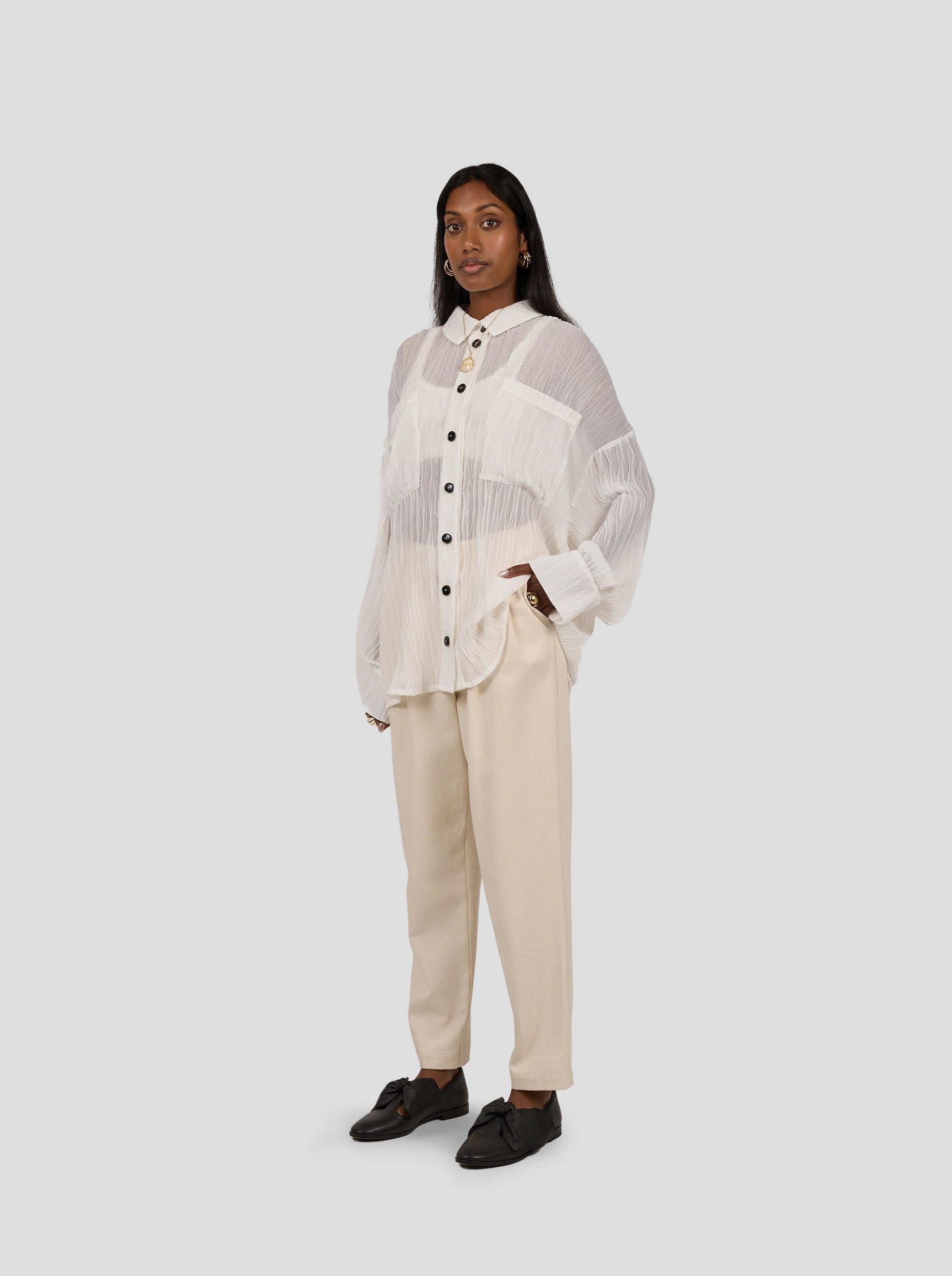 Astrée Shirt in Papier Crépon Gauze