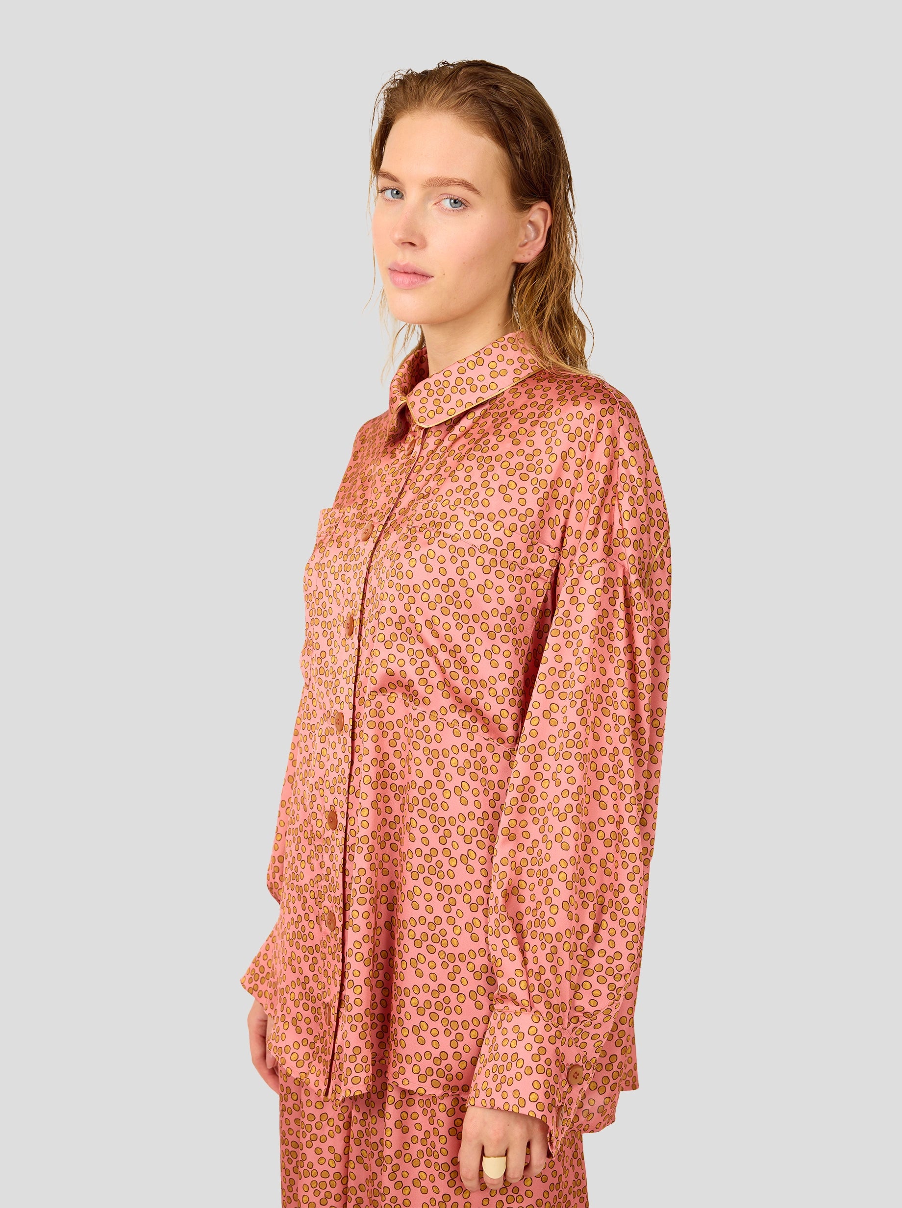 Astrée Shirt in Canyon Clay Messy Dots Print