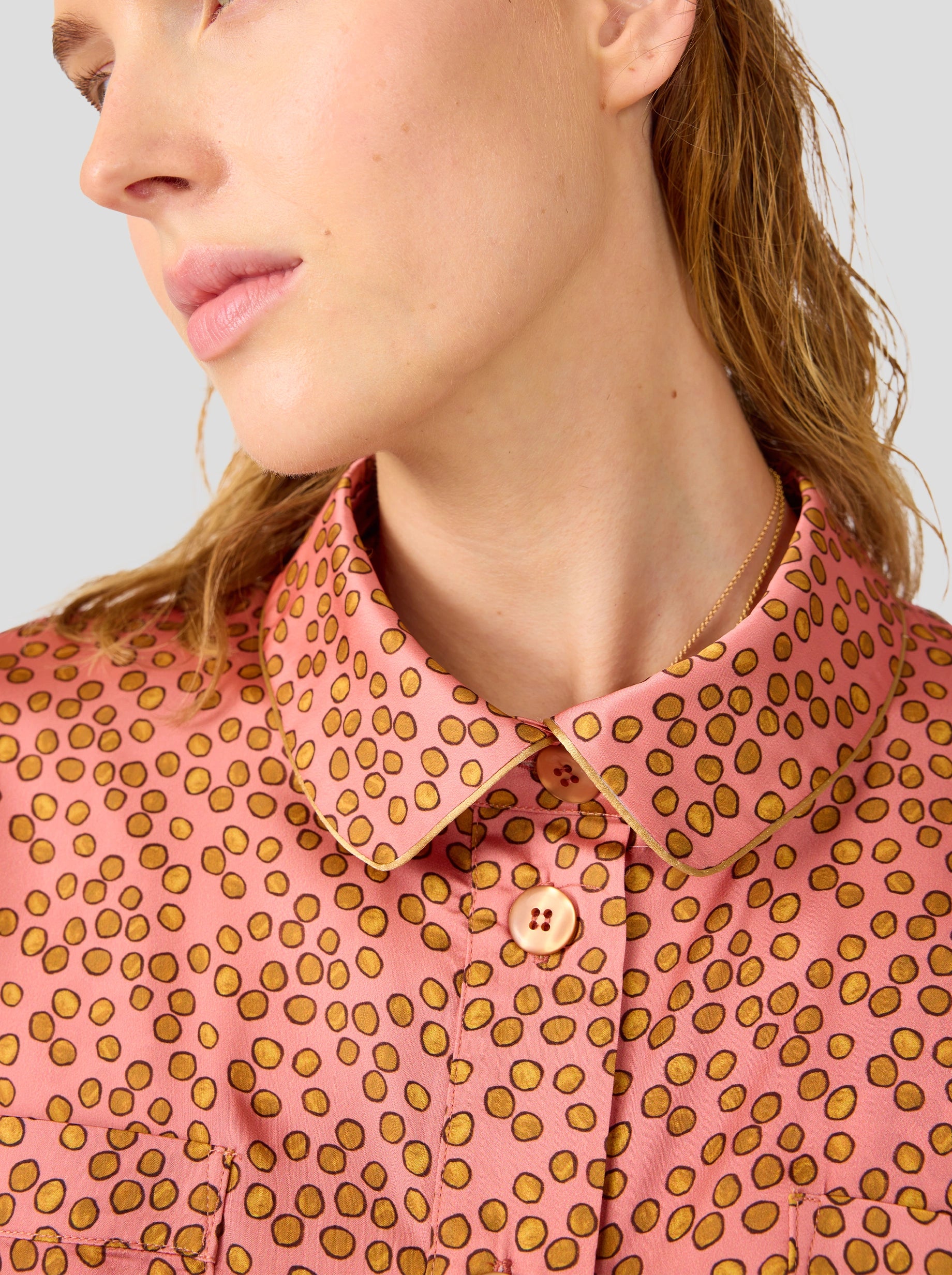 Astrée Shirt in Canyon Clay Messy Dots Print