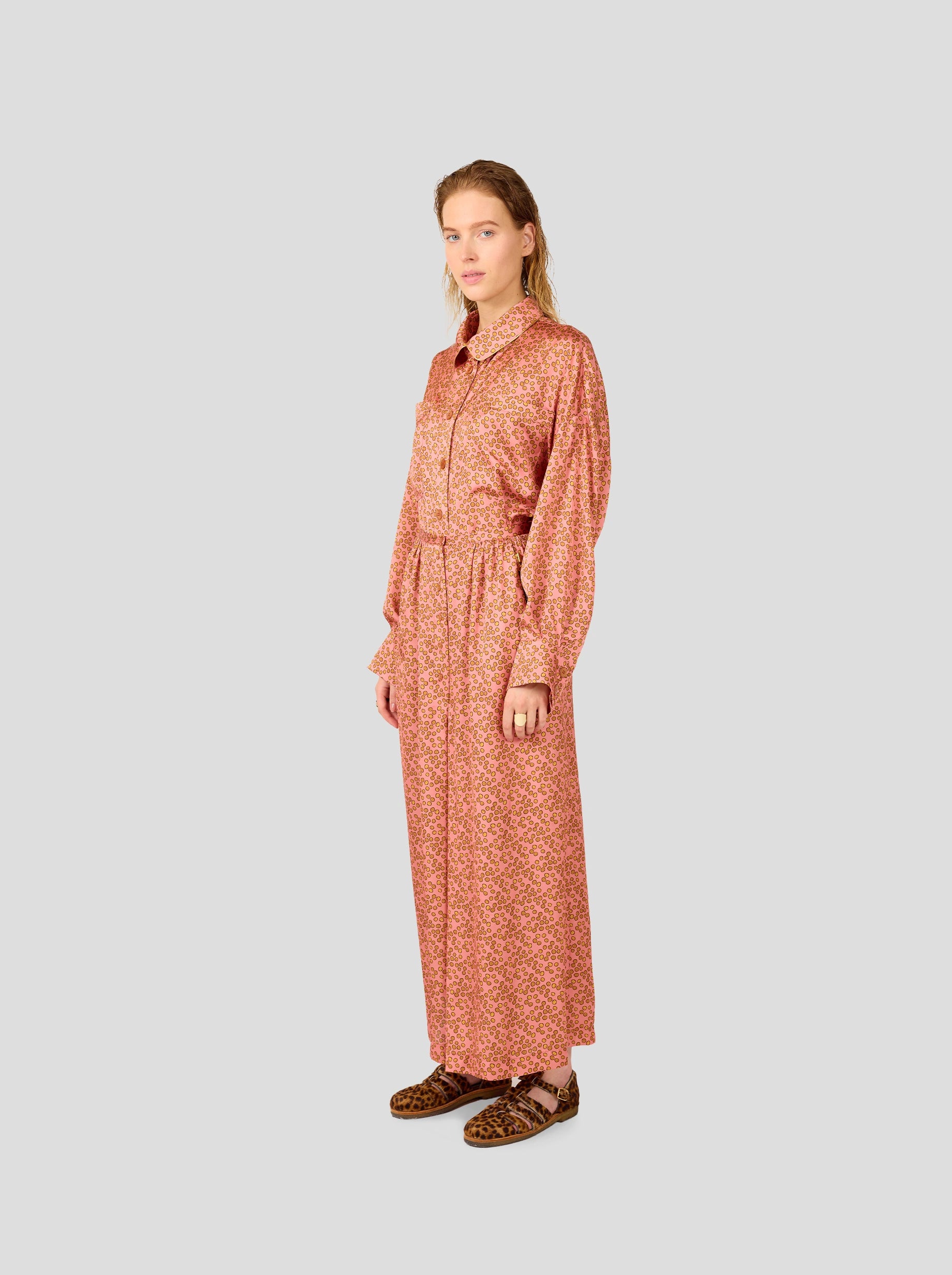 Astrée Shirt in Canyon Clay Messy Dots Print