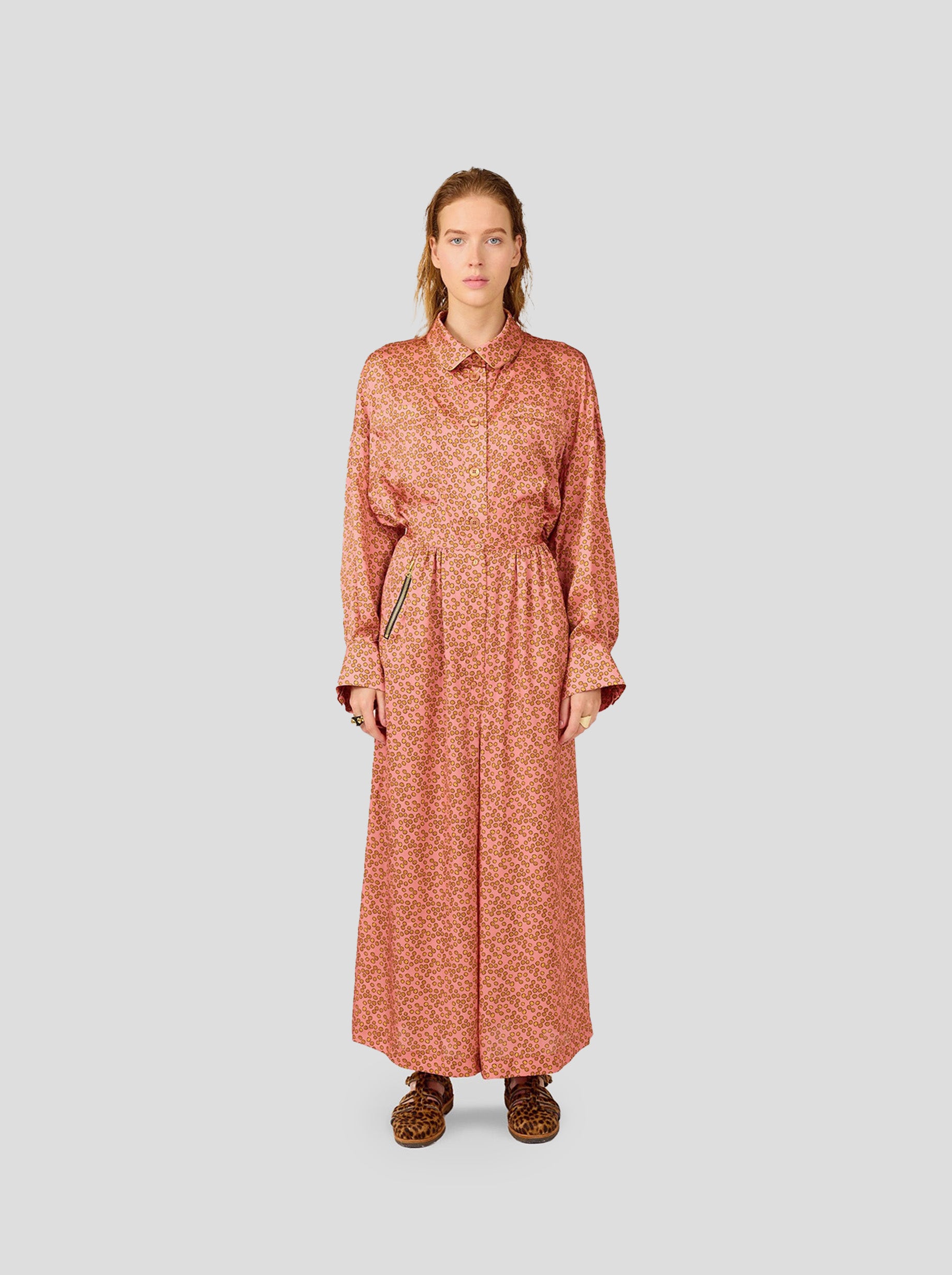 Astrée Shirt in Canyon Clay Messy Dots Print