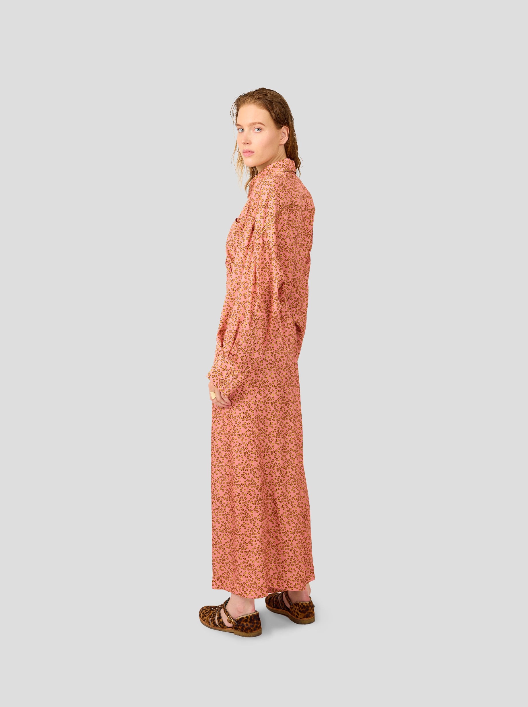 Astrée Shirt in Canyon Clay Messy Dots Print