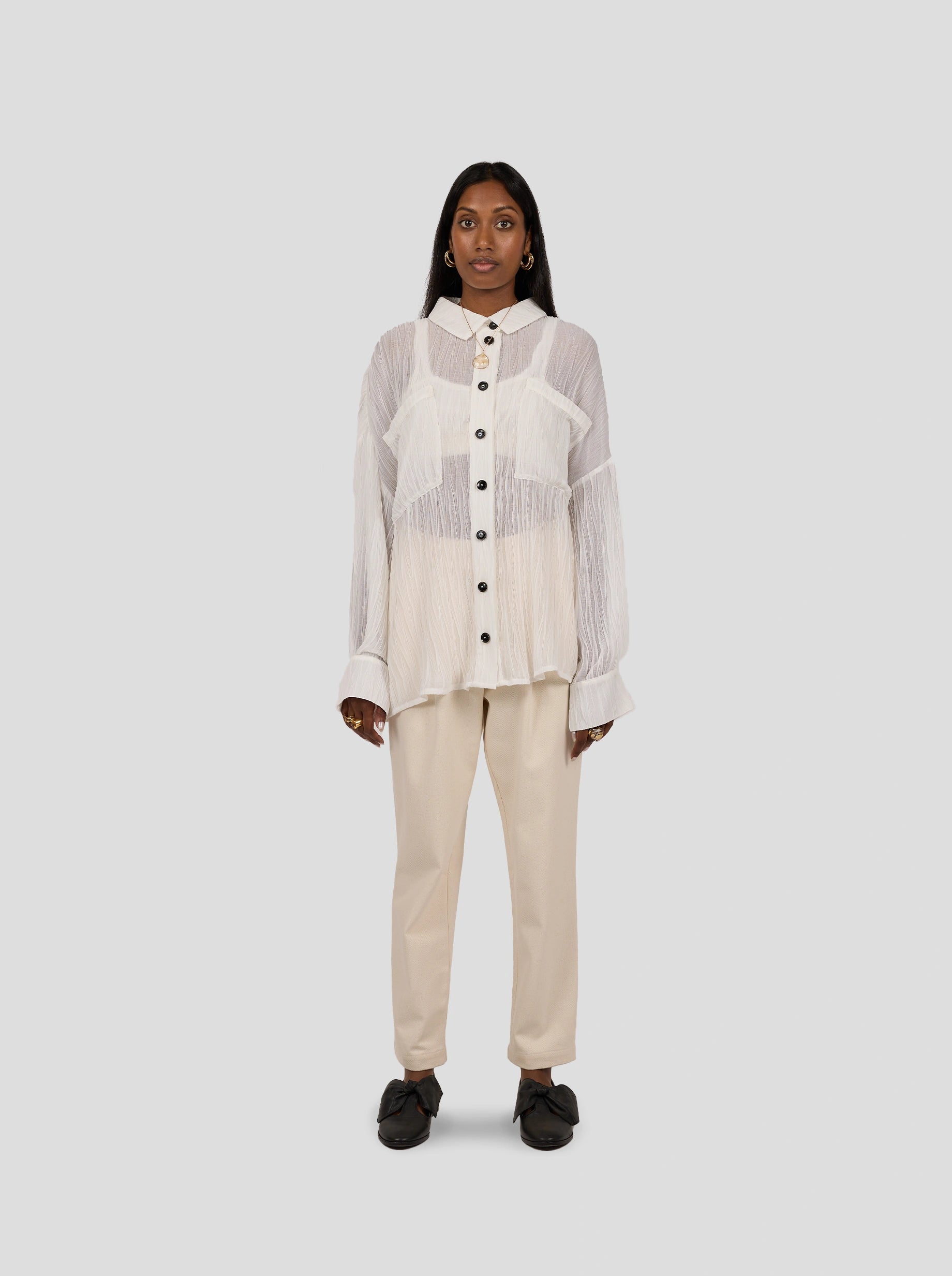 Astrée Shirt in Papier Crépon Gauze
