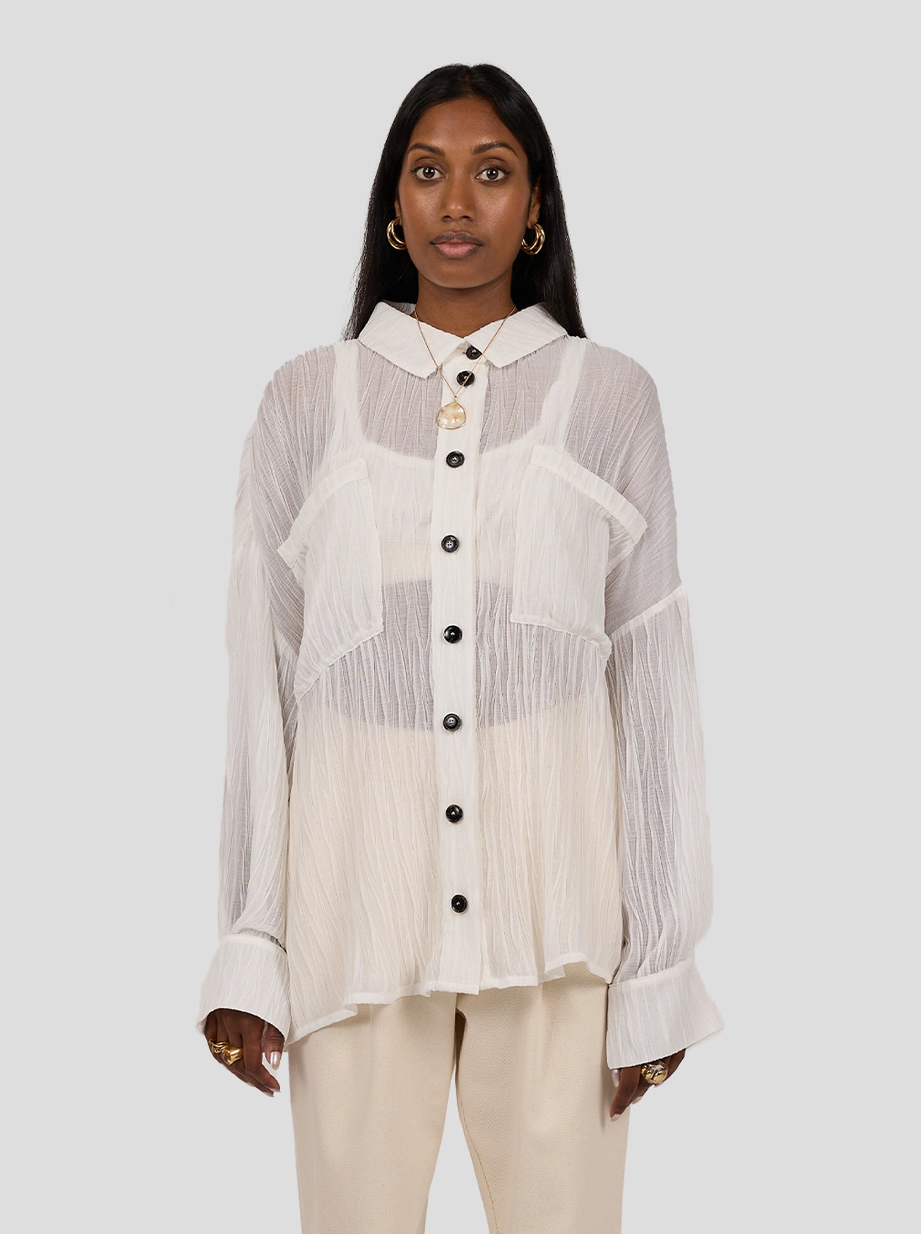 Astrée Shirt in Papier Crépon Gauze