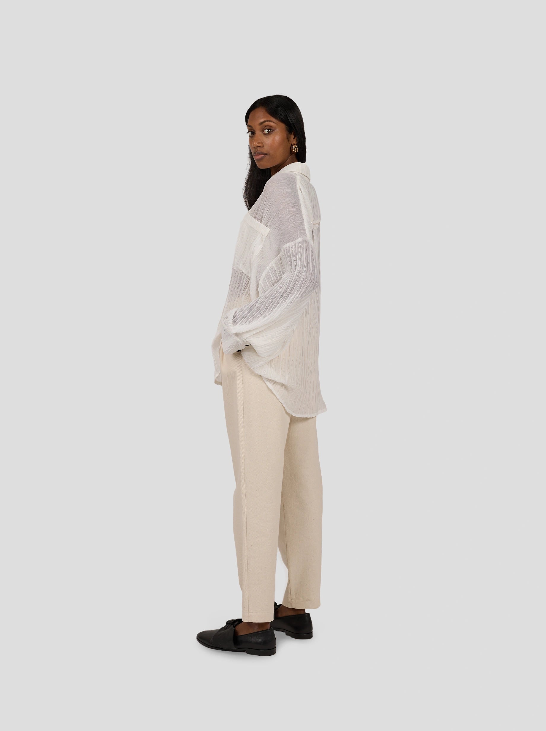 Astrée Shirt in Papier Crépon Gauze
