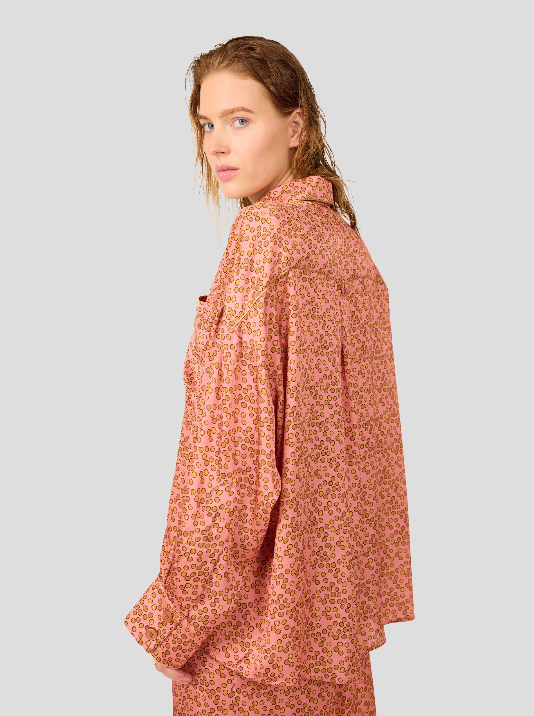 Astrée Shirt in Canyon Clay Messy Dots Print