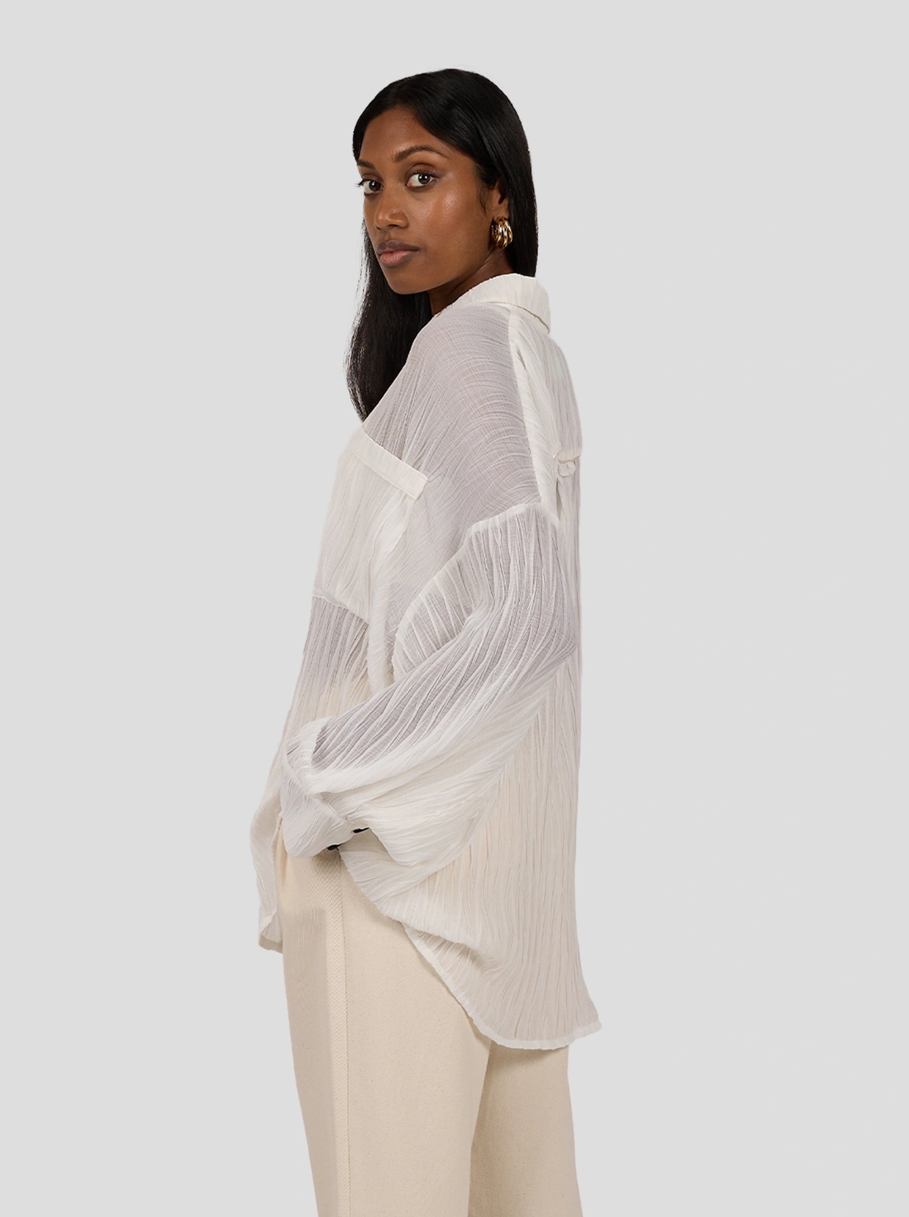 Astrée Shirt in Papier Crépon Gauze