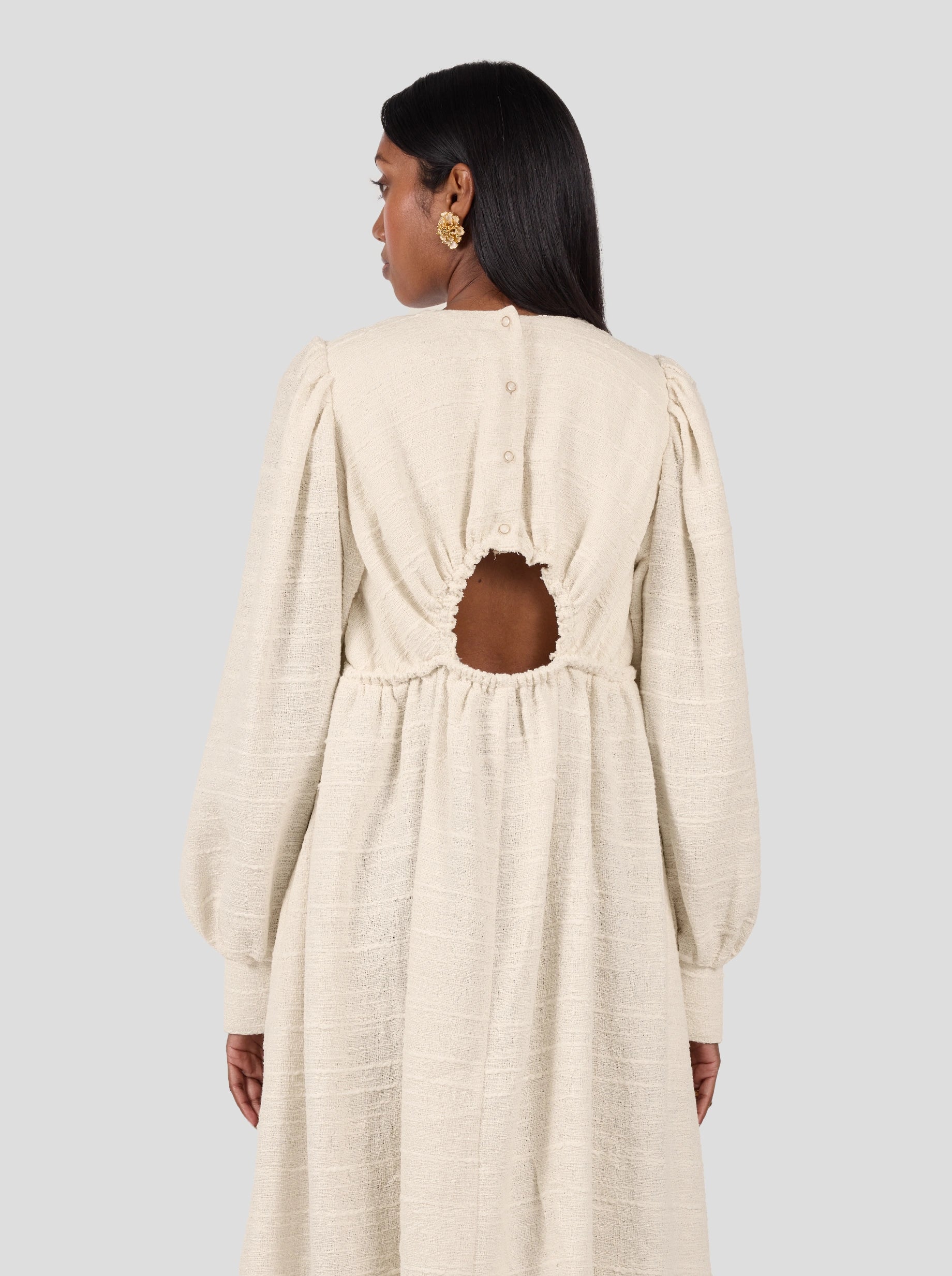Austin Dress In Ivory Jute Canvas