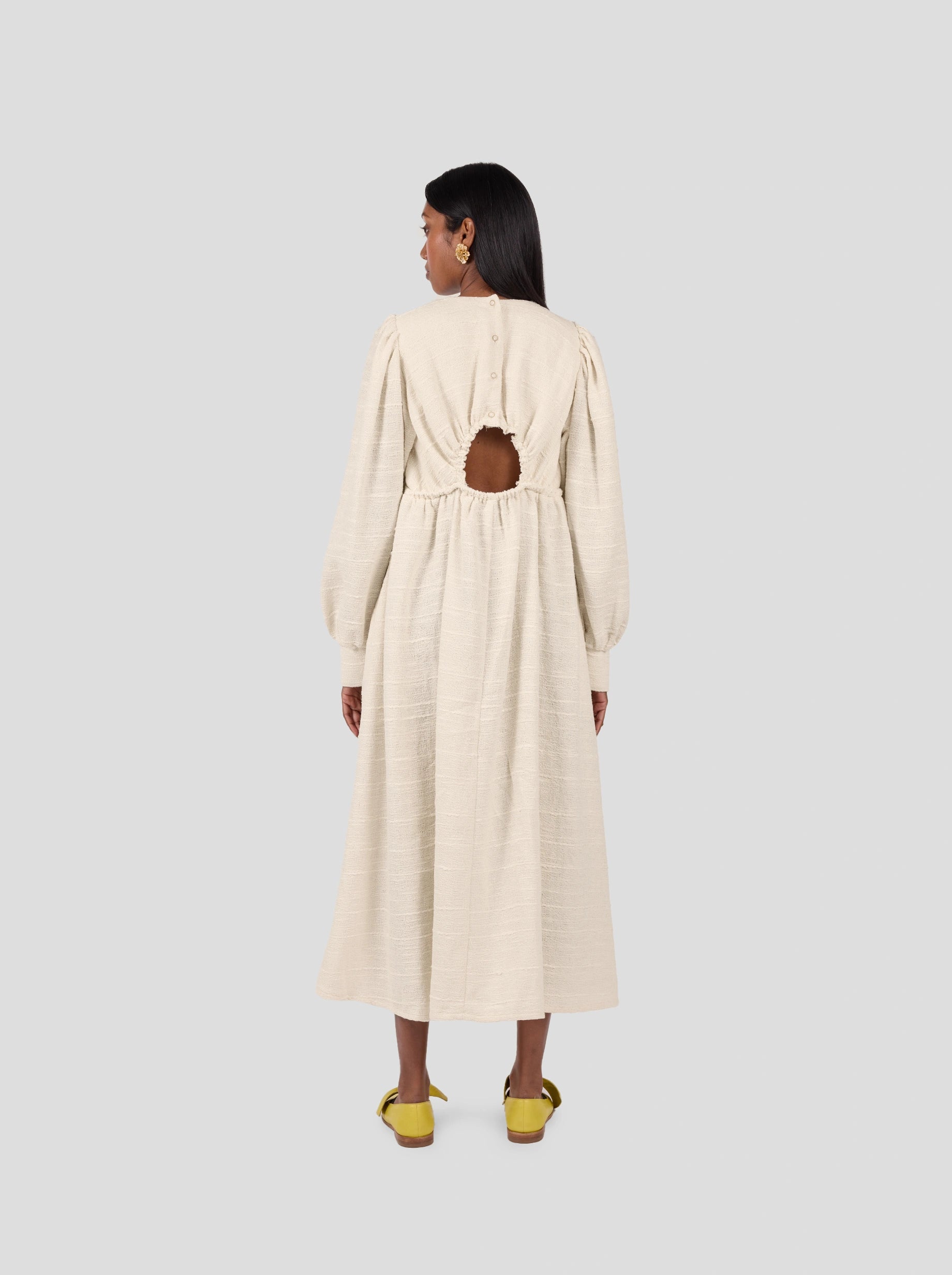 Austin Dress In Ivory Jute Canvas