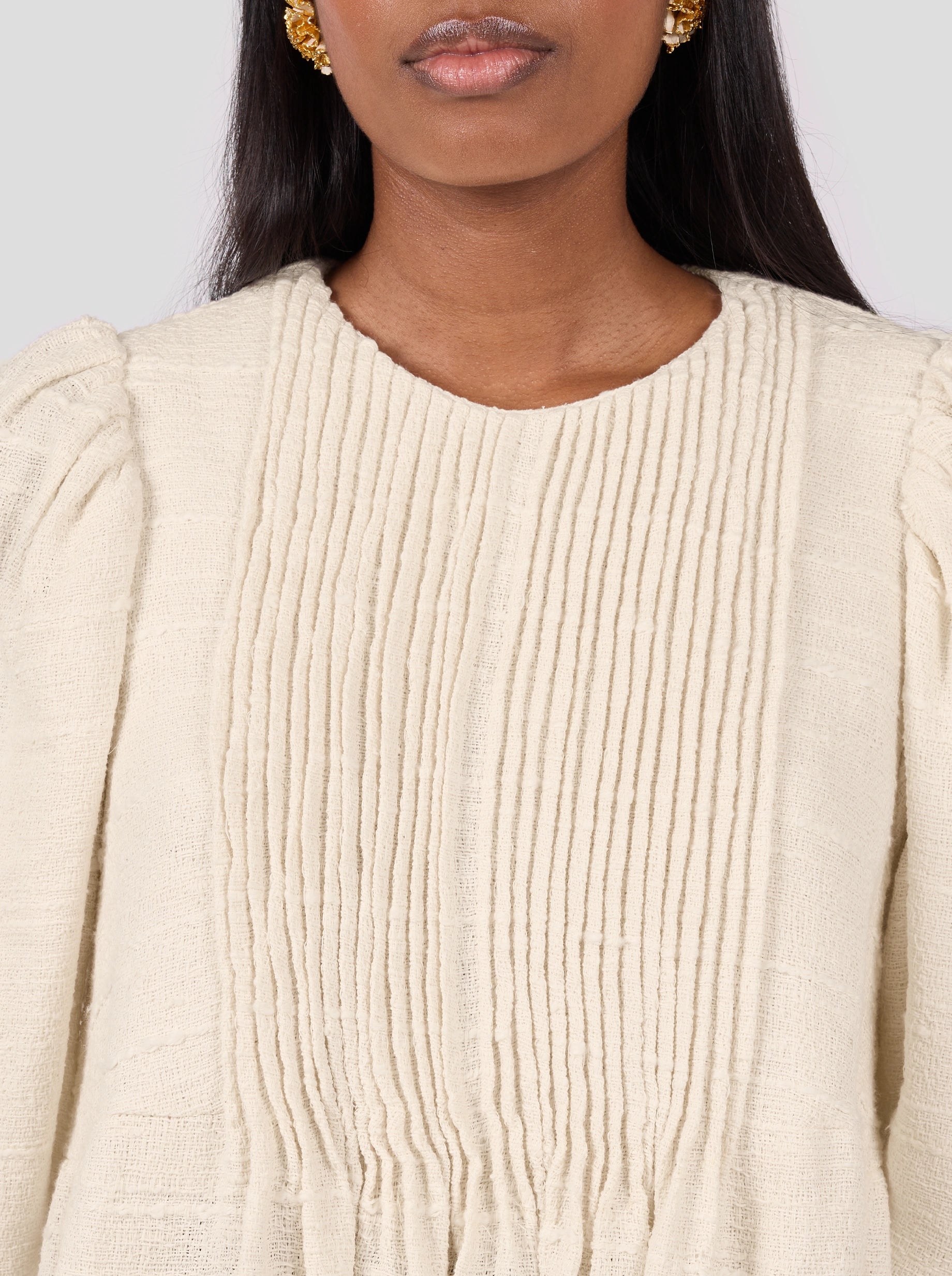 Austin Dress In Ivory Jute Canvas