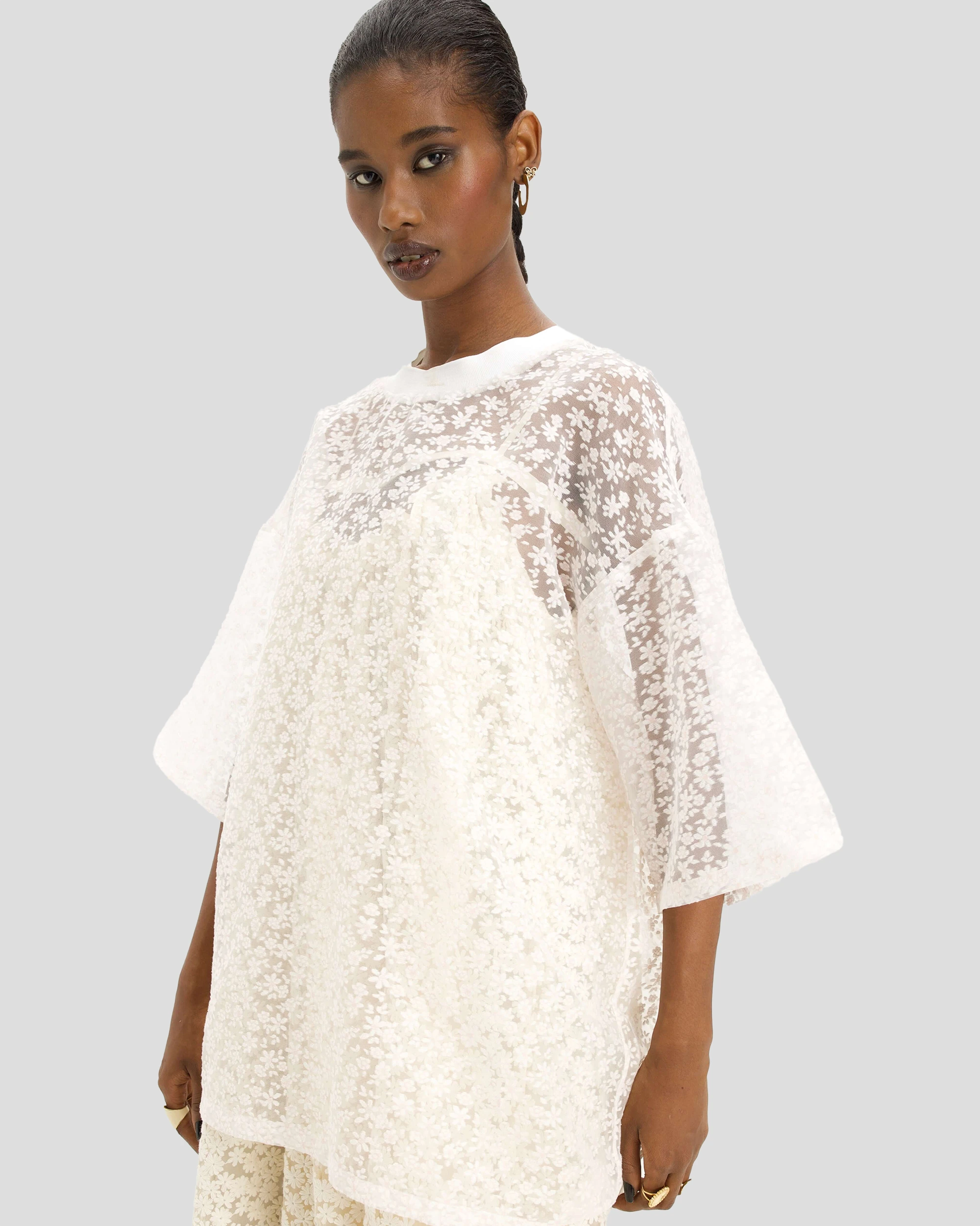 Basket T-shirt in Angel Veil