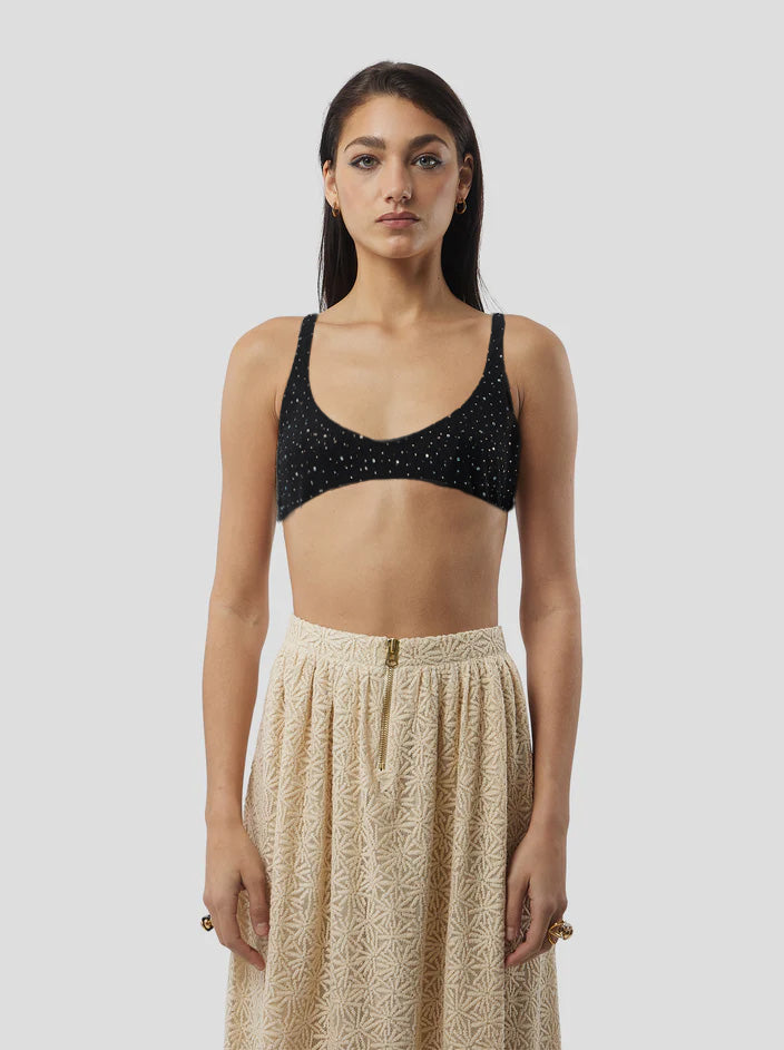 Gala Brassiere in Fragmented Black Soft Mesh