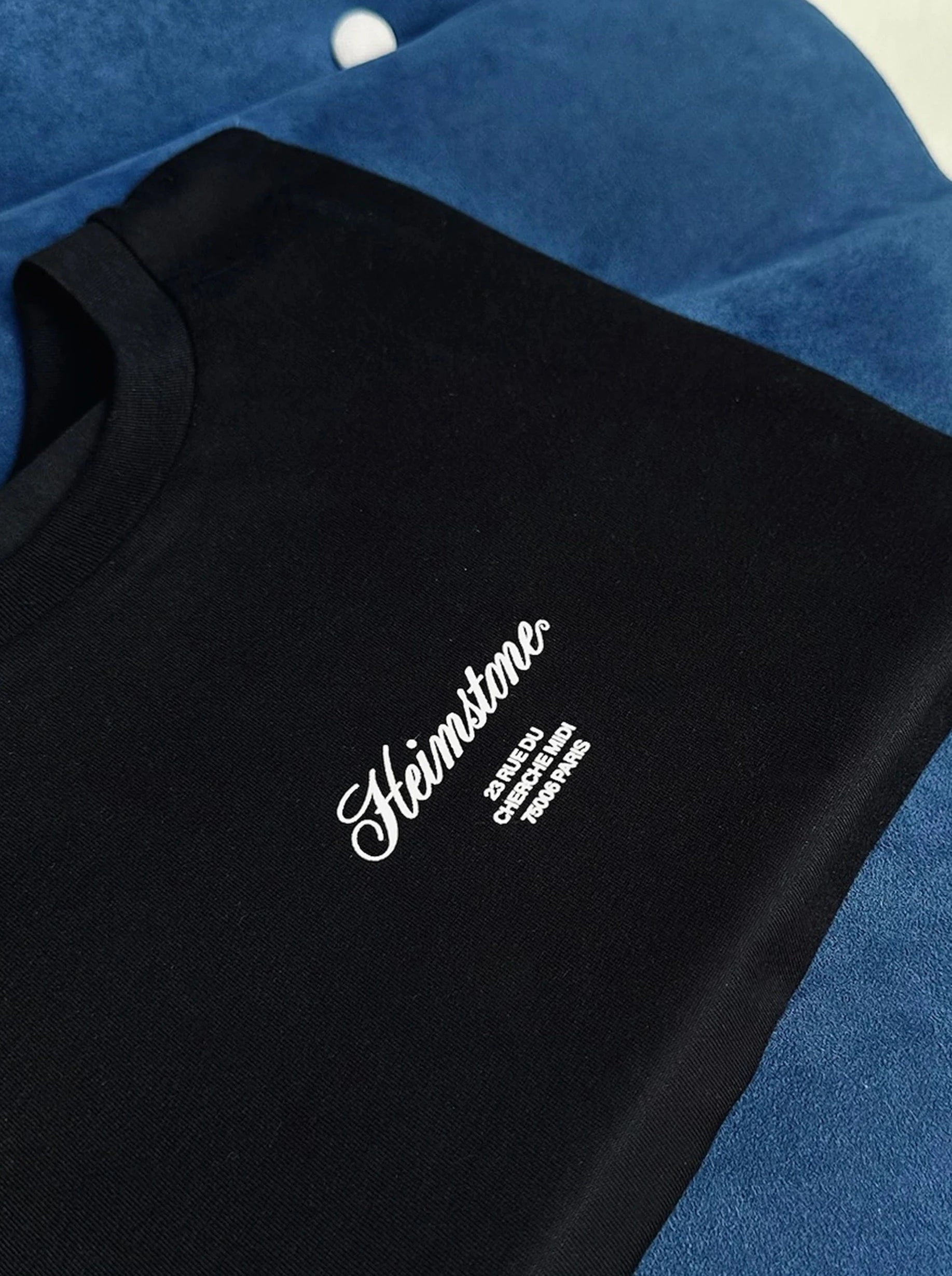 Collectible Unisex T-Shirt in Black with Off-White Heimstone Logo HLD