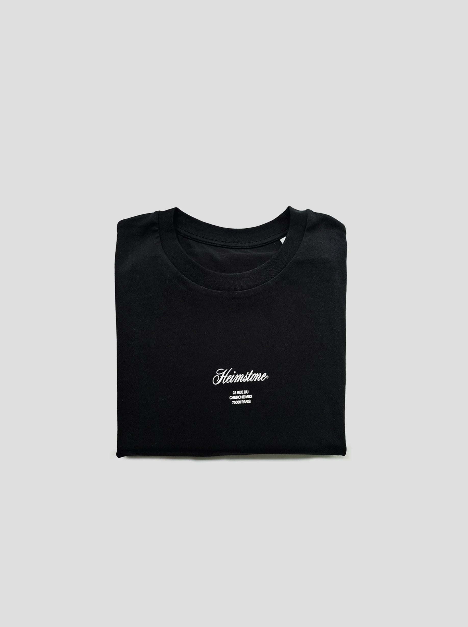Collectible Unisex T-Shirt in Black with Off-White Heimstone Logo HLD