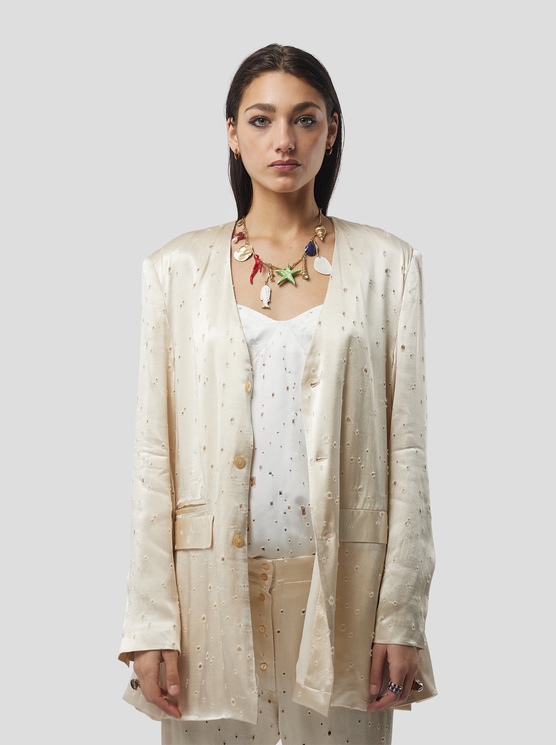 Teen Blazer in Saboté Moon Voile