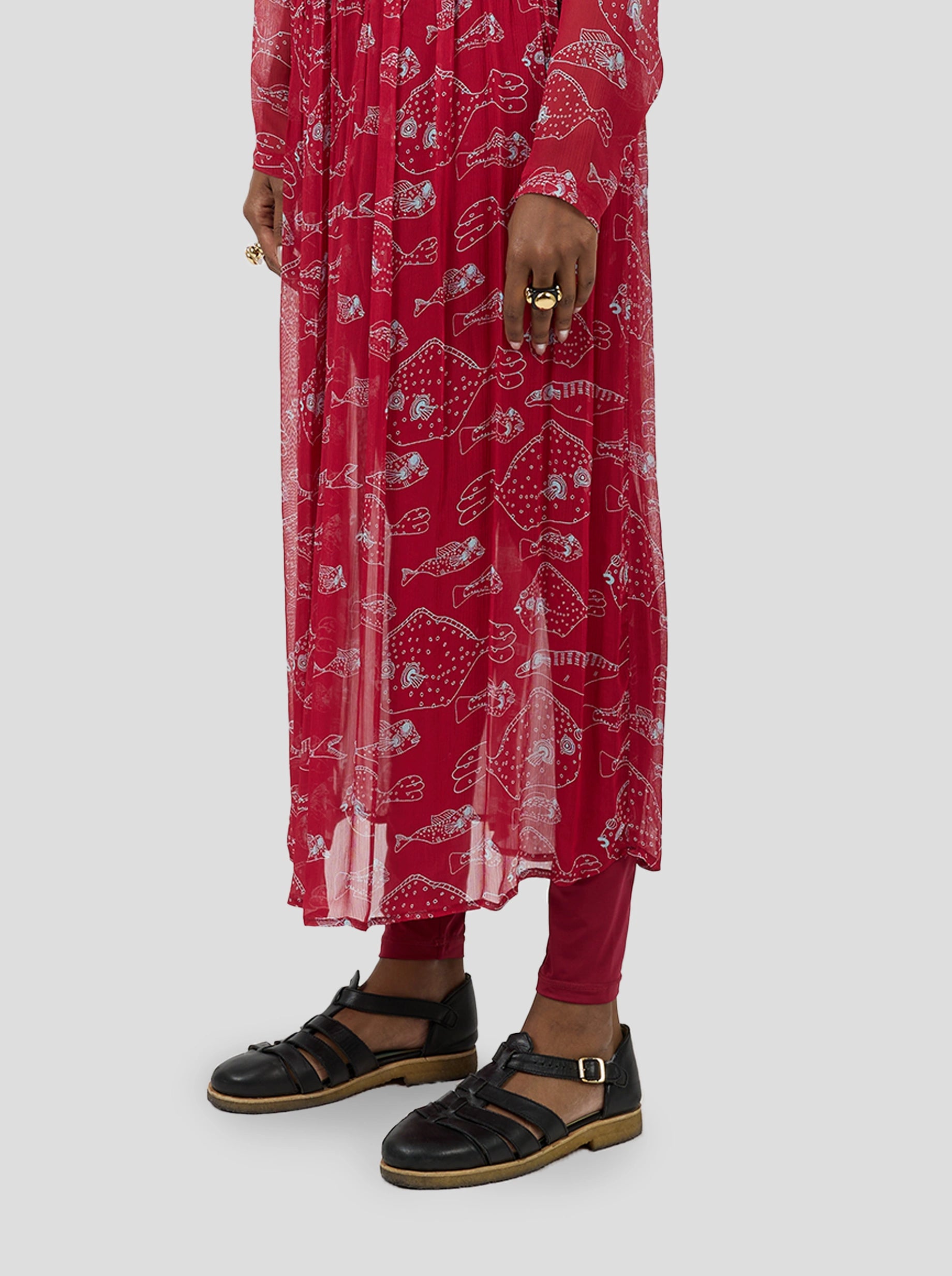 Cleo Skirt in Fish Tank Chiffon Print
