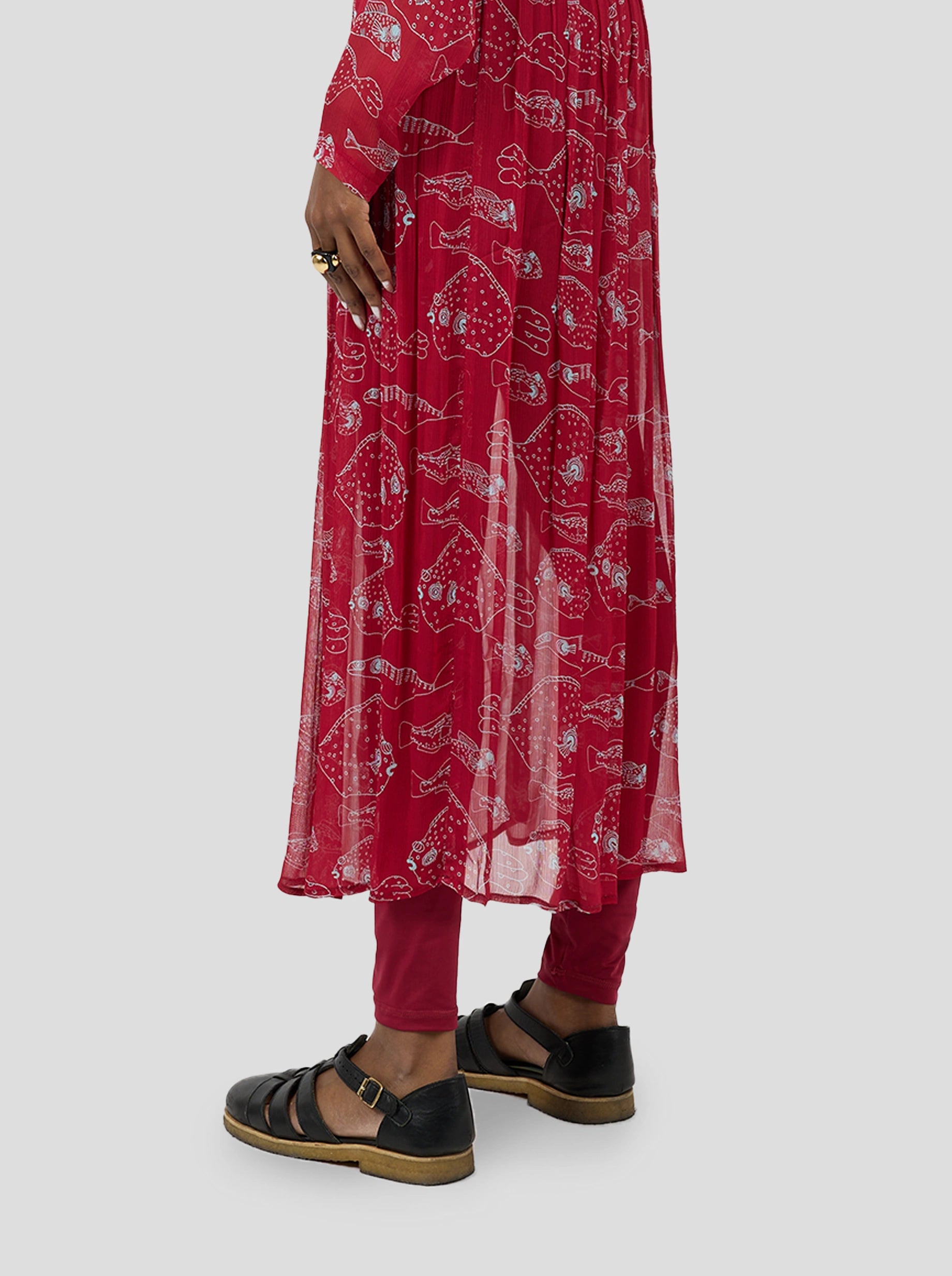 Cleo Skirt in Fish Tank Chiffon Print