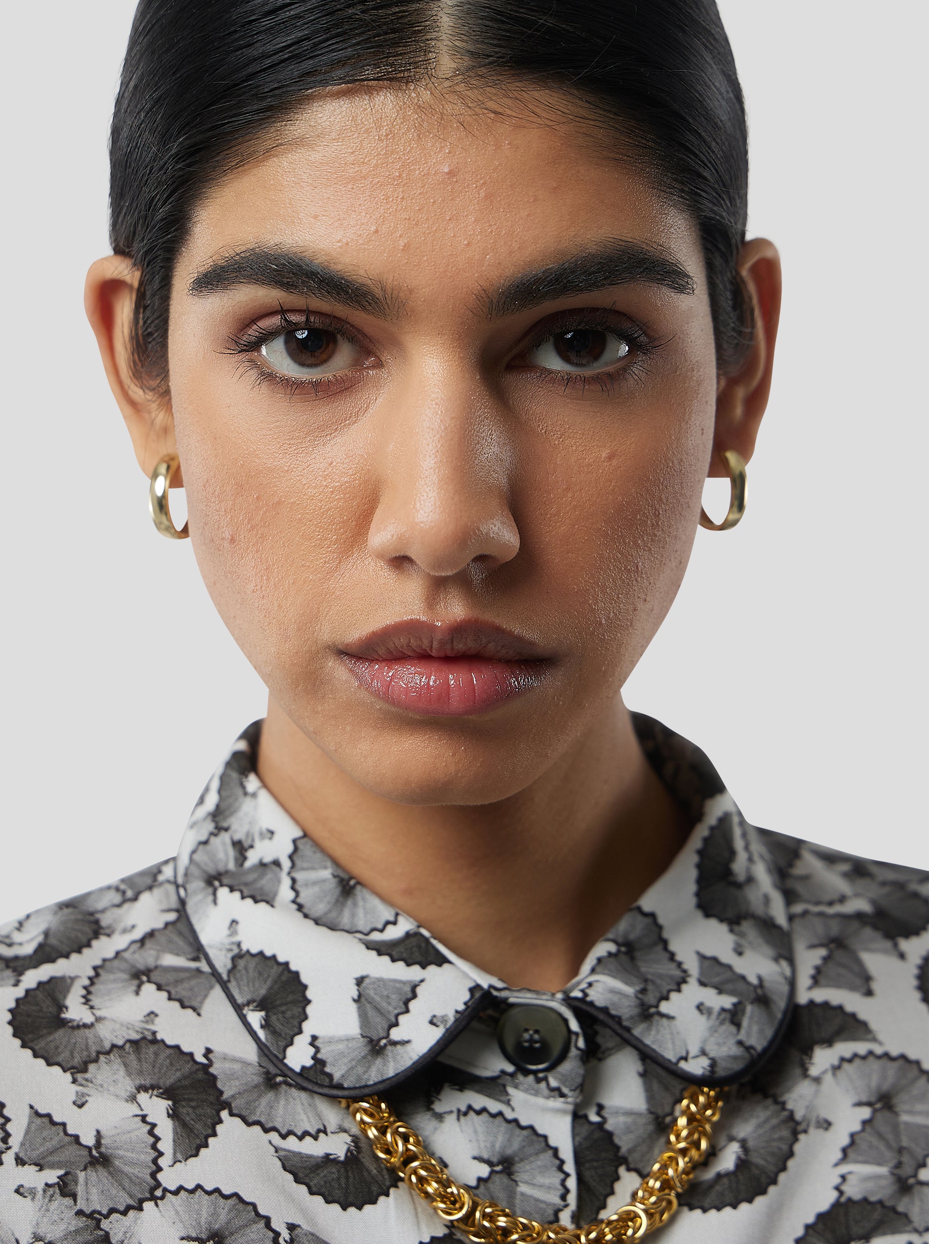 Tasman Shirt in Lead shavings print