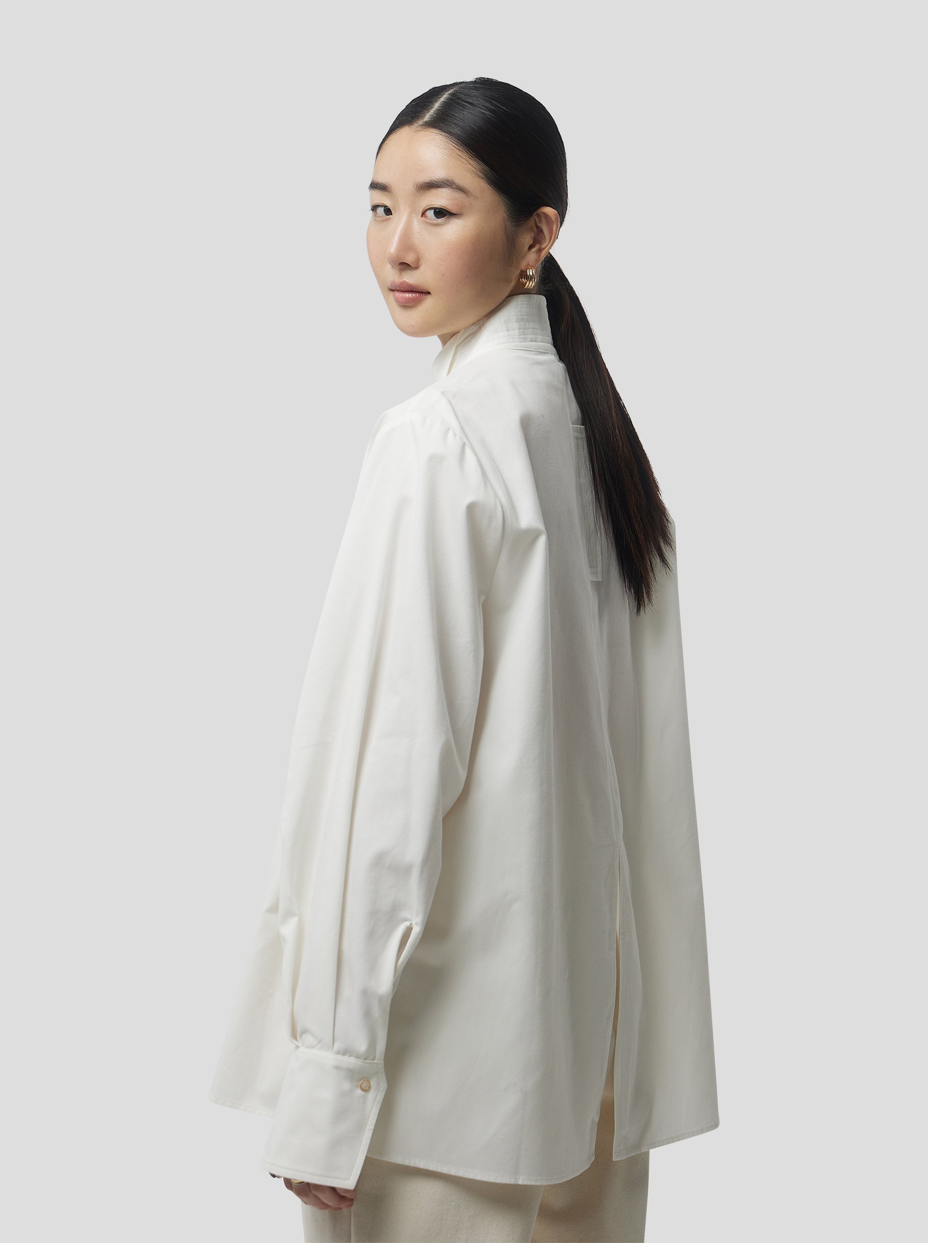 Mogador Shirt In White Popelin Coton