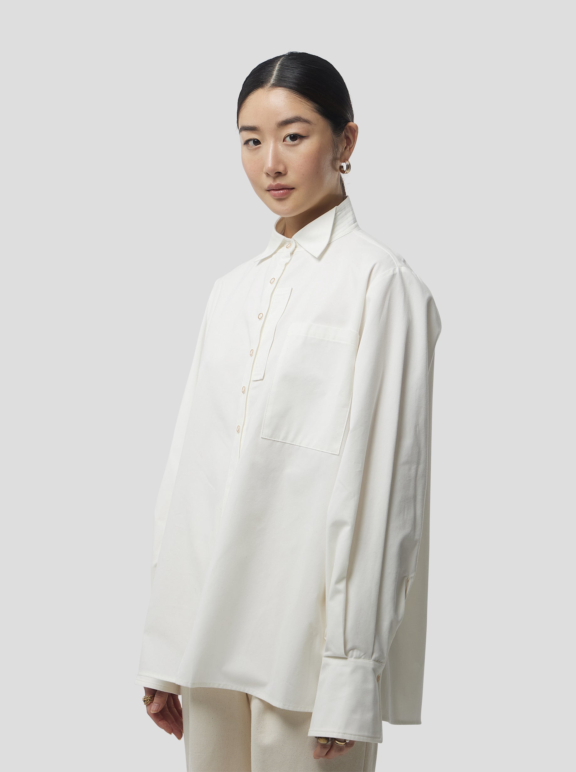Mogador Shirt In White Popelin Coton