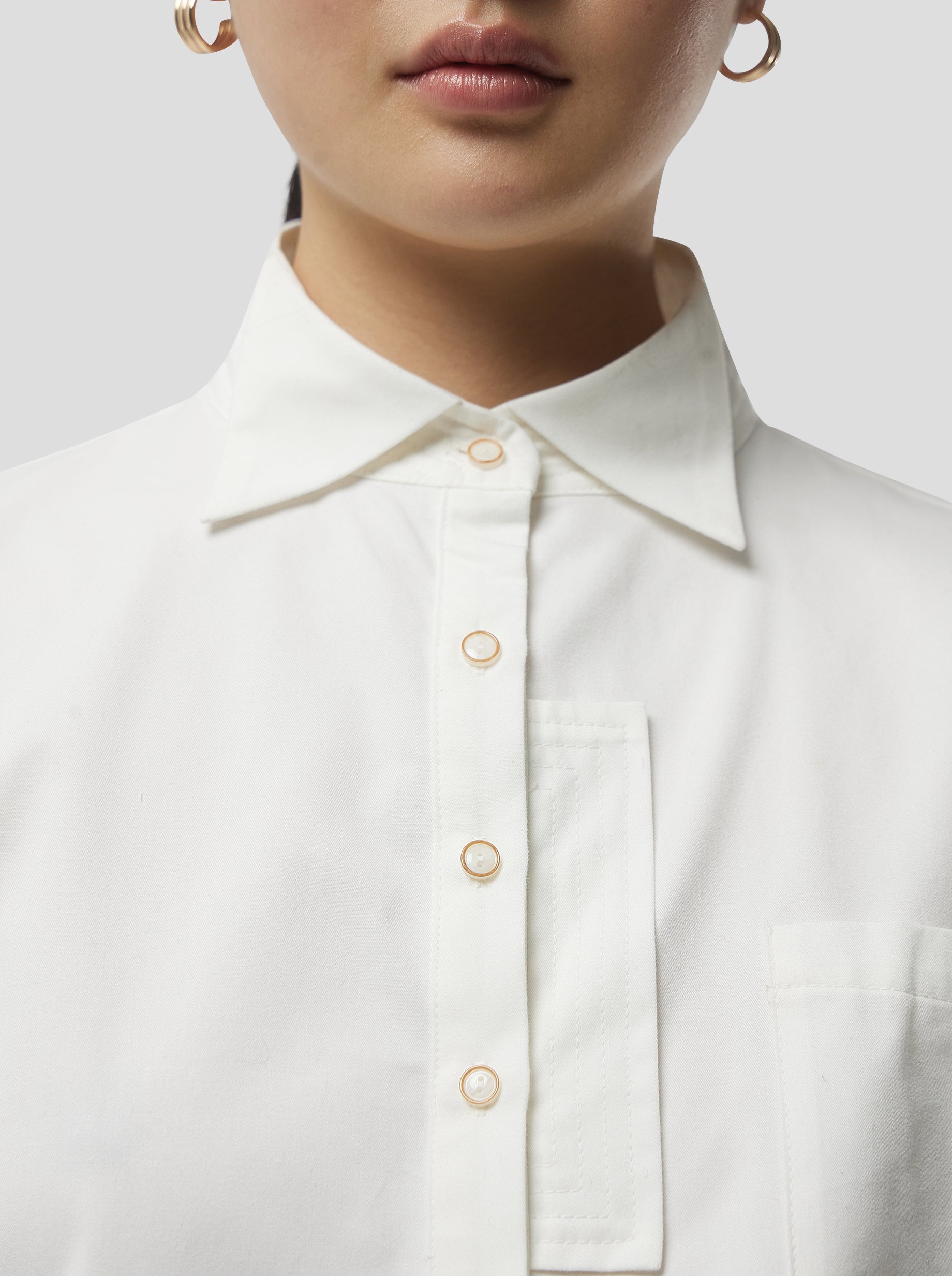 Mogador Shirt In White Popelin Coton