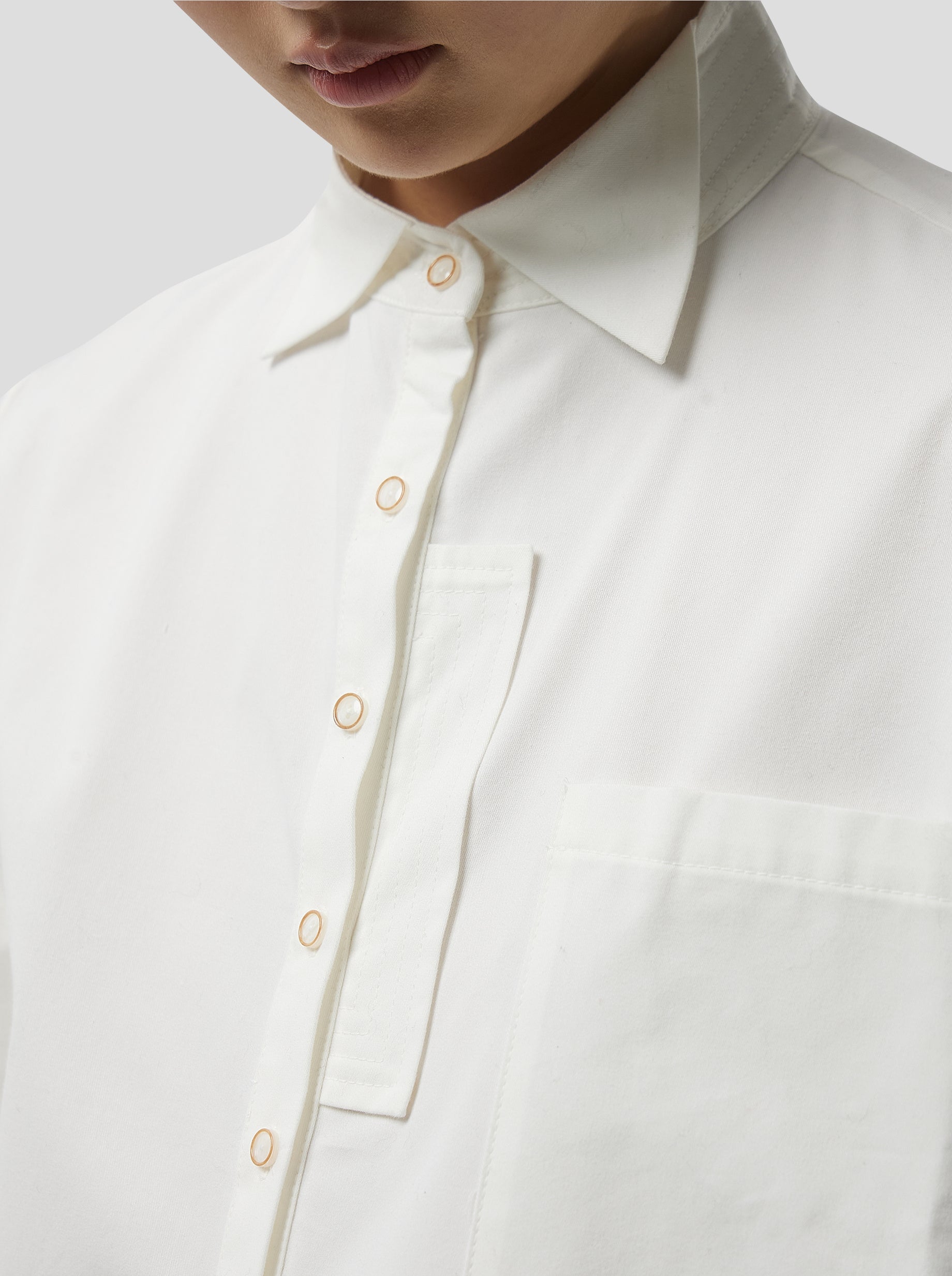 Mogador Shirt In White Popelin Coton