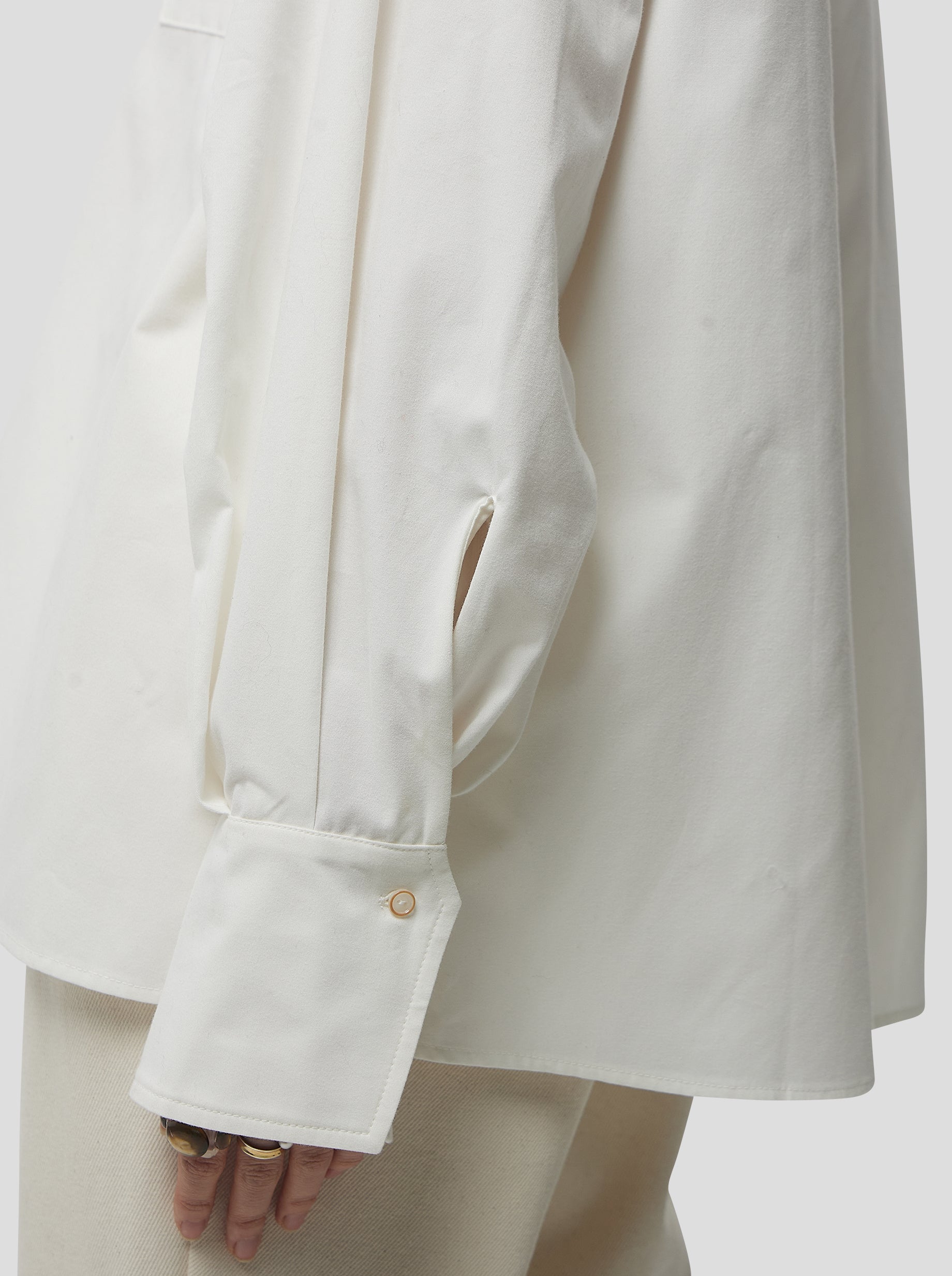 Mogador Shirt In White Popelin Coton
