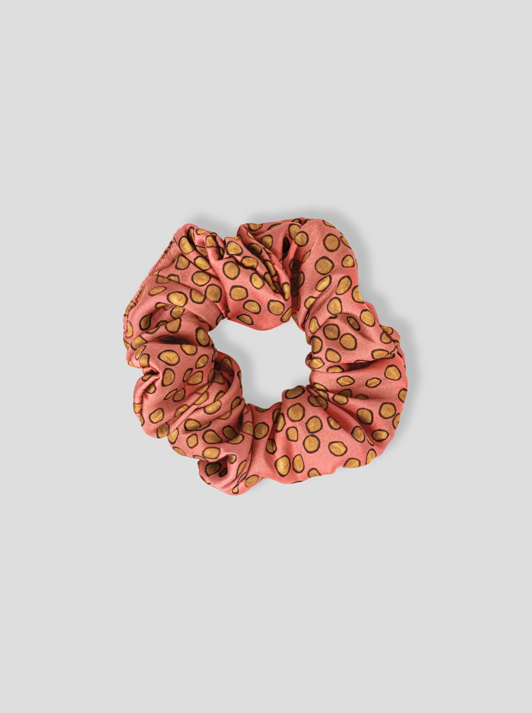 Scrunchie in Canyon Clay Messy Dots Print