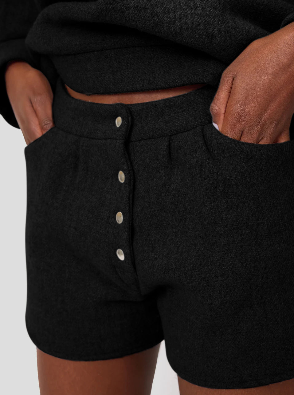 Short Spencer en cachemire et laine noir