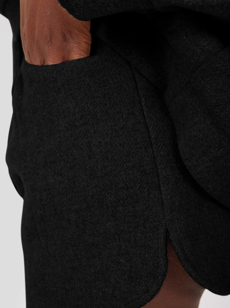 Spencer short in Black Woolen Cashmere