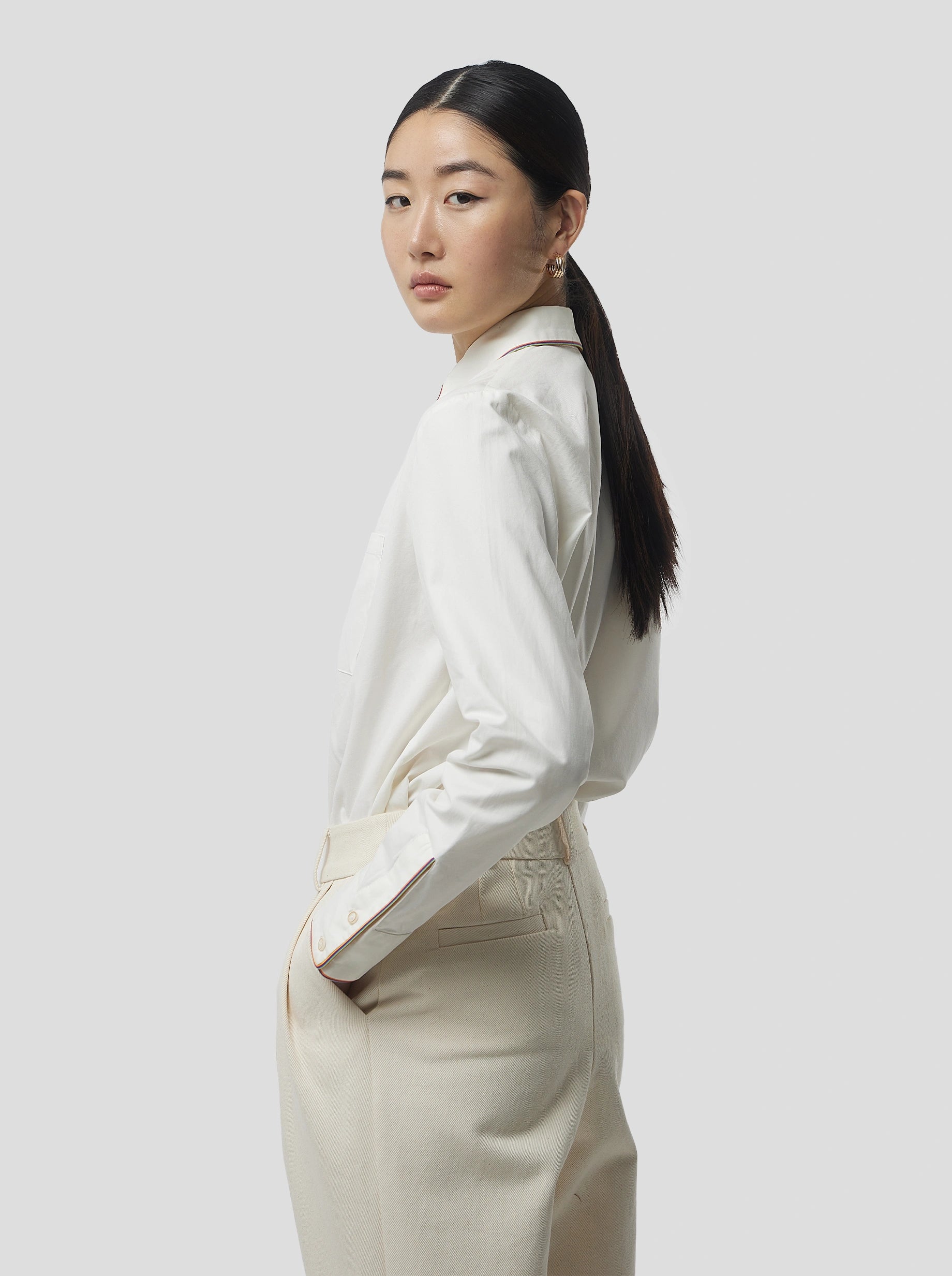 Dori Shirt in White Cotton