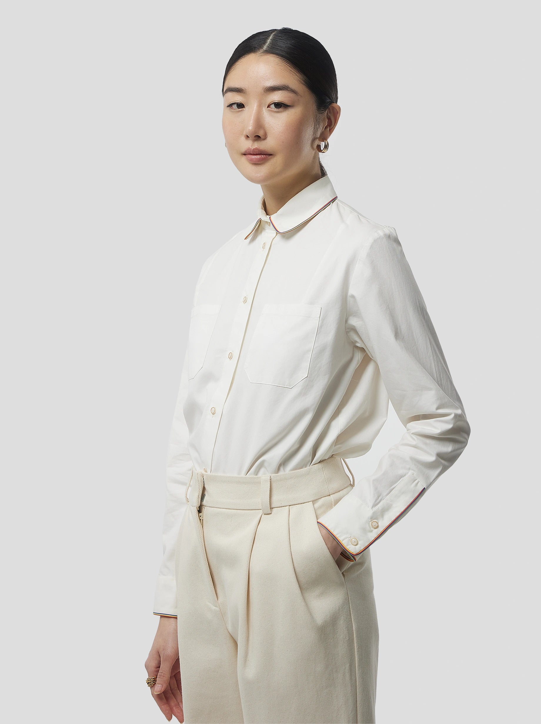 Dori Shirt in White Cotton