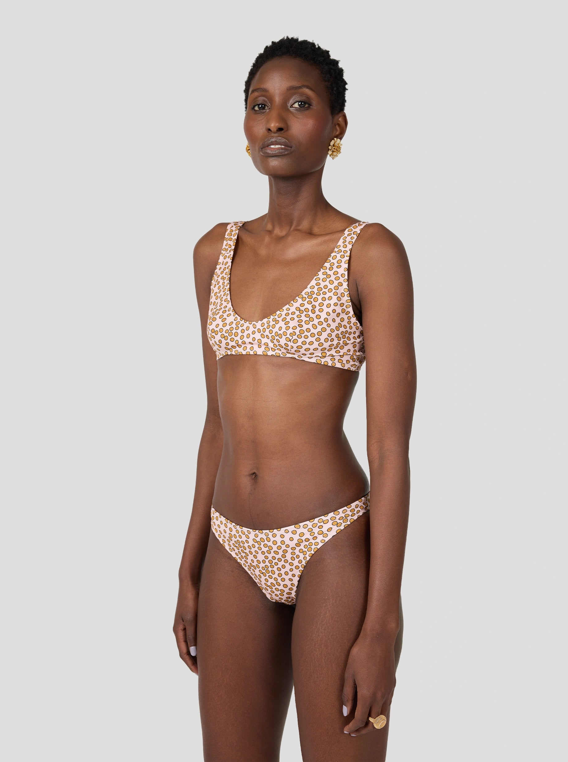 Gala Brassiere in Powder Messy Dots Print