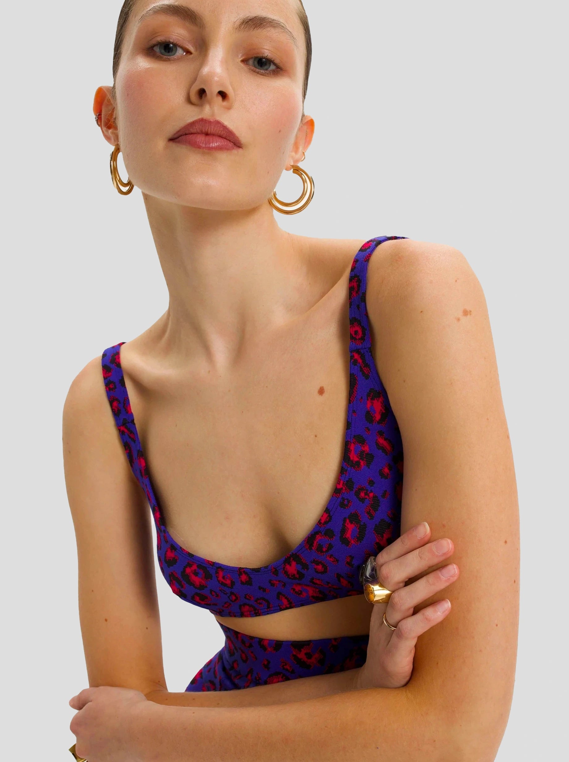 Gala Sports Bra in Leopard Arctic Jersey