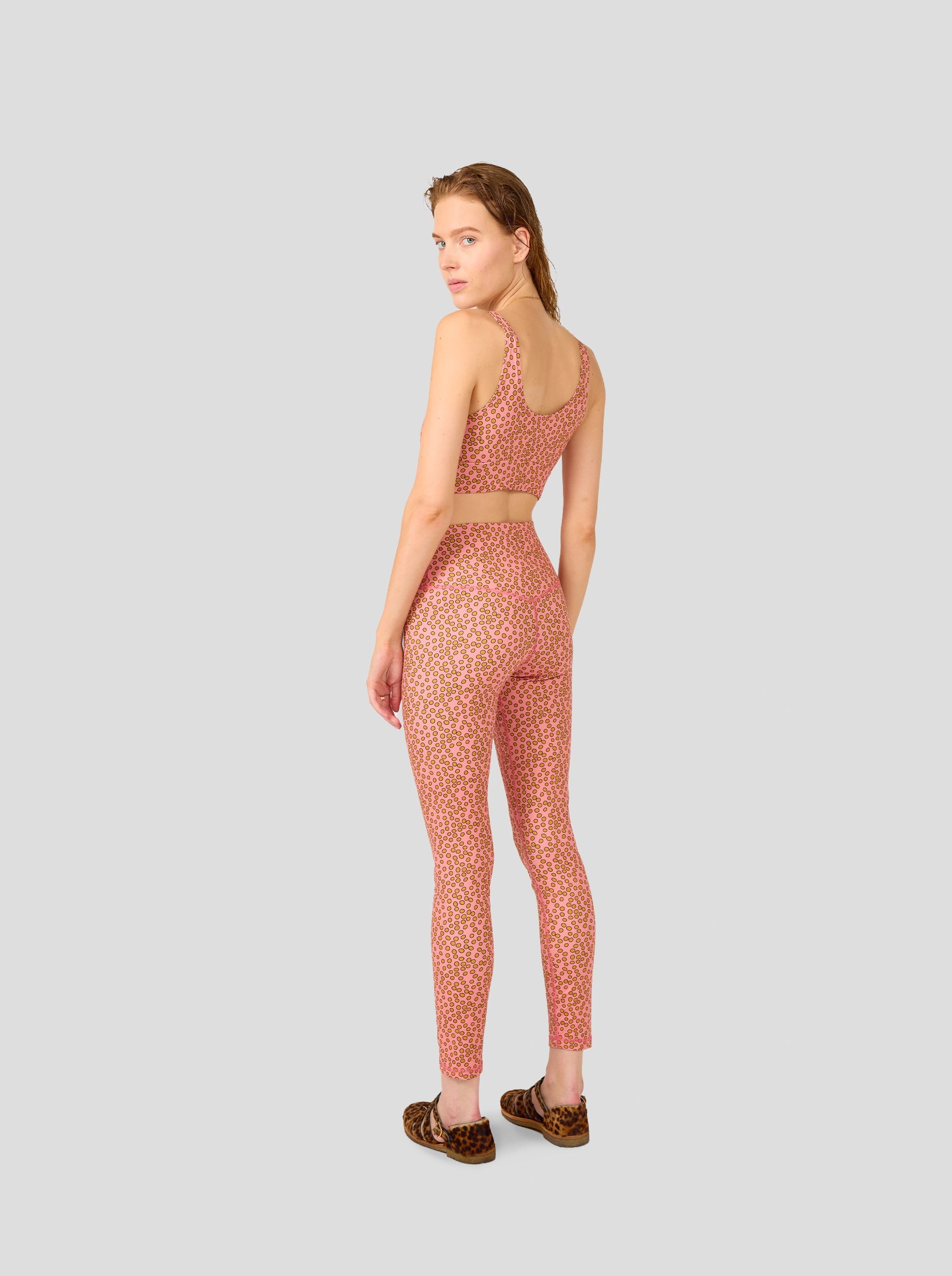Glue Legging in Canyon Clay Messy Dots Print