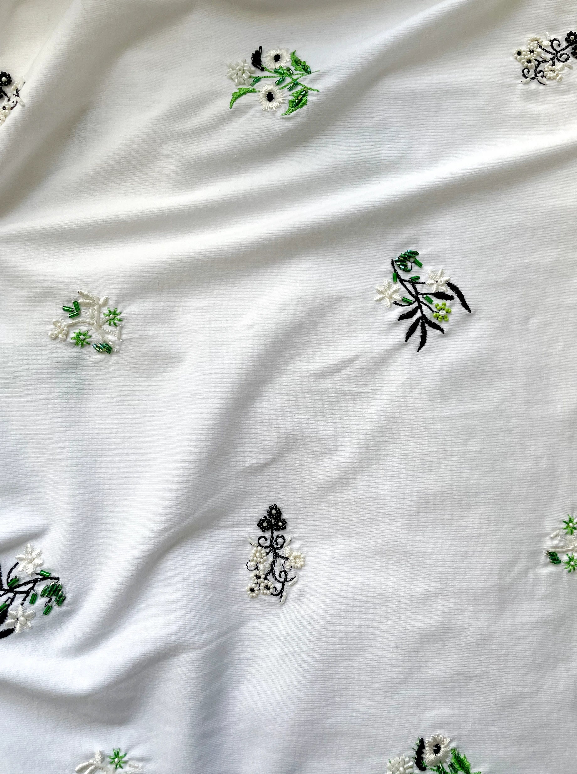 Atlas Embroidered T-Shirt in White Cotton