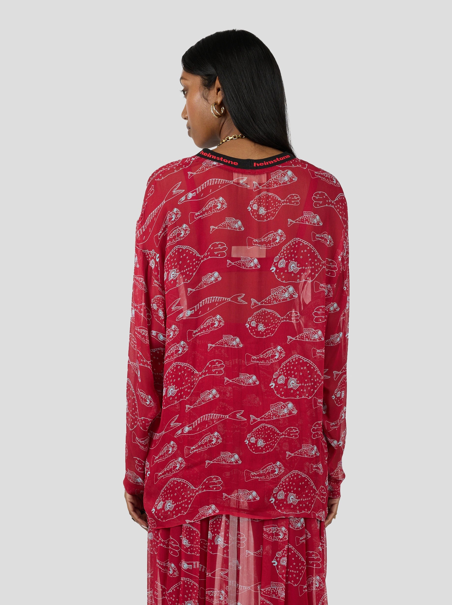 Kiss T-Shirt in Fish Tank Chiffon Print for Women