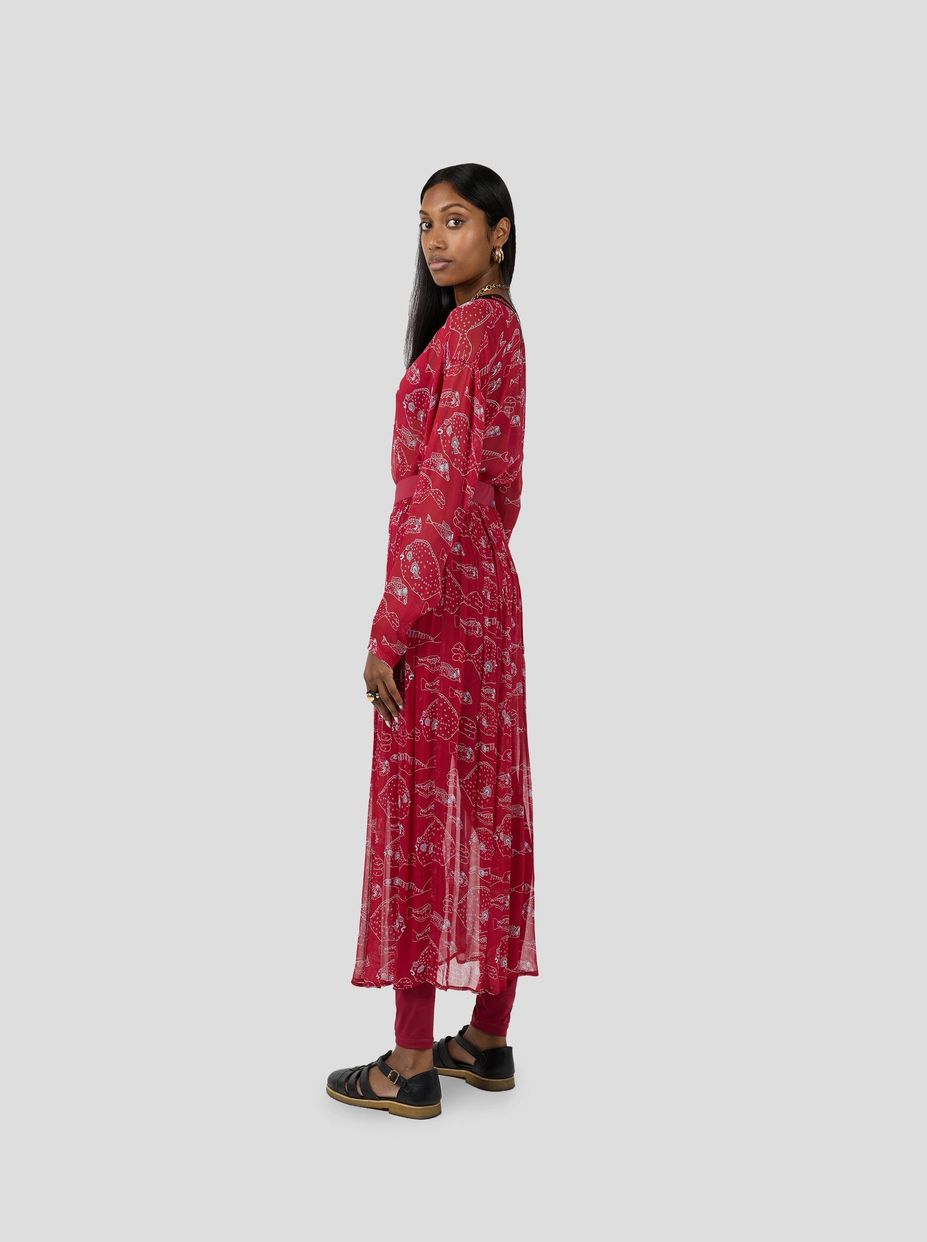 Cleo Skirt in Fish Tank Chiffon Print