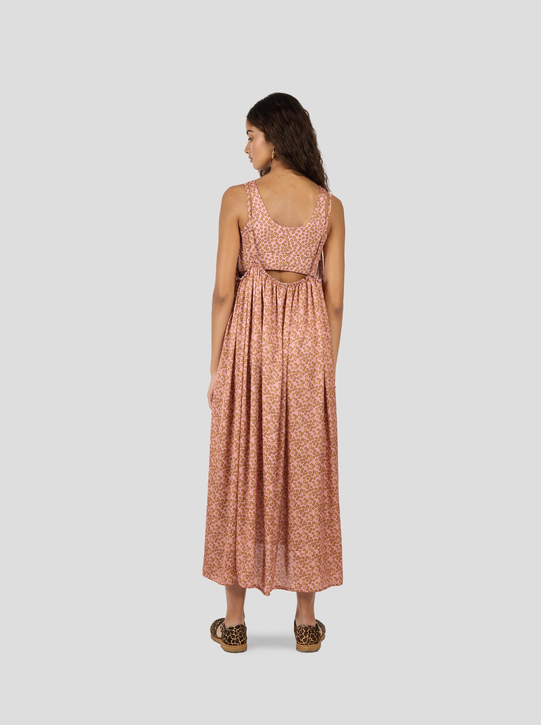 Louie Skirt in Canyon Clay Messy Dots Print