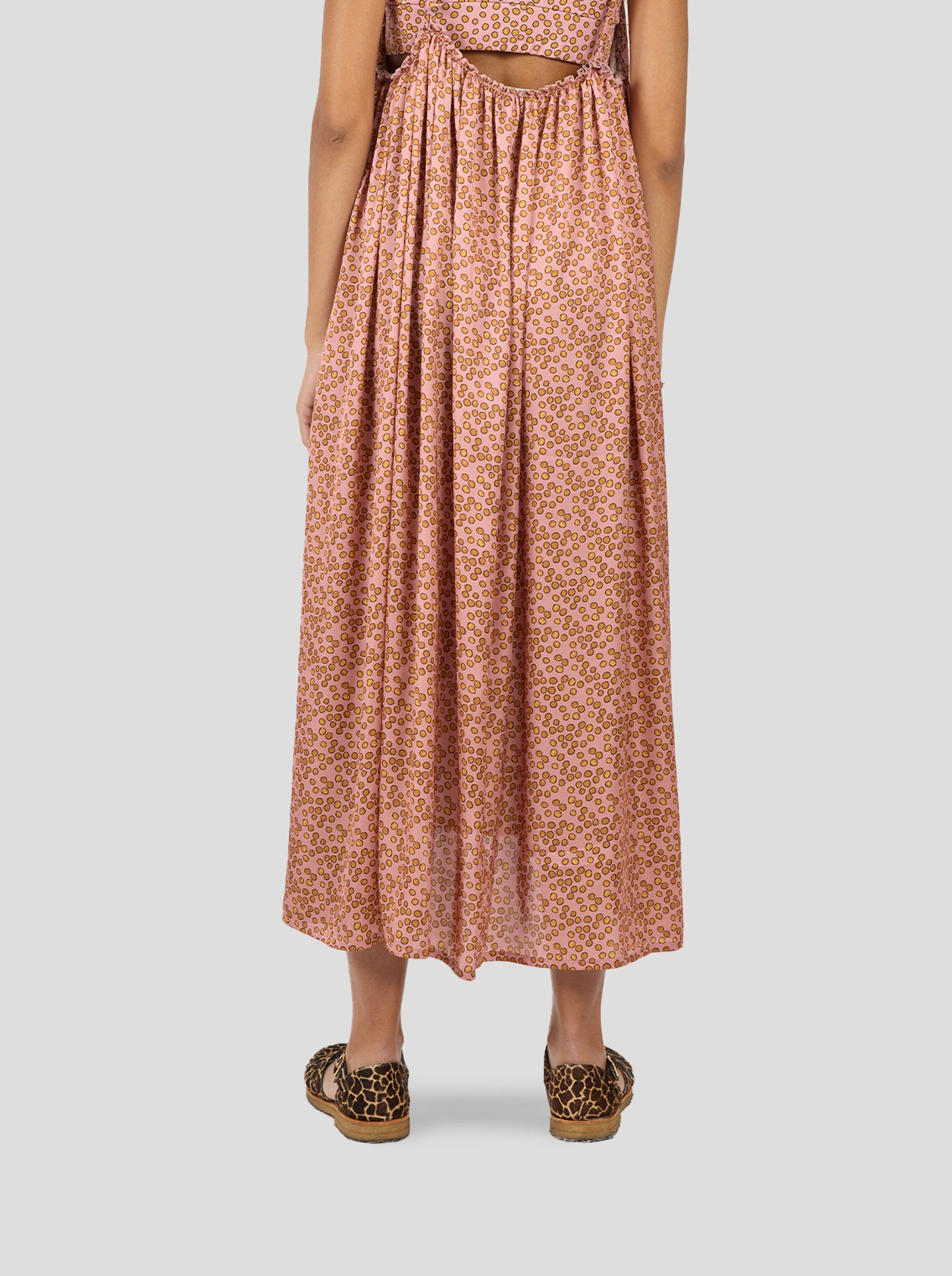 Louie Skirt in Canyon Clay Messy Dots Print